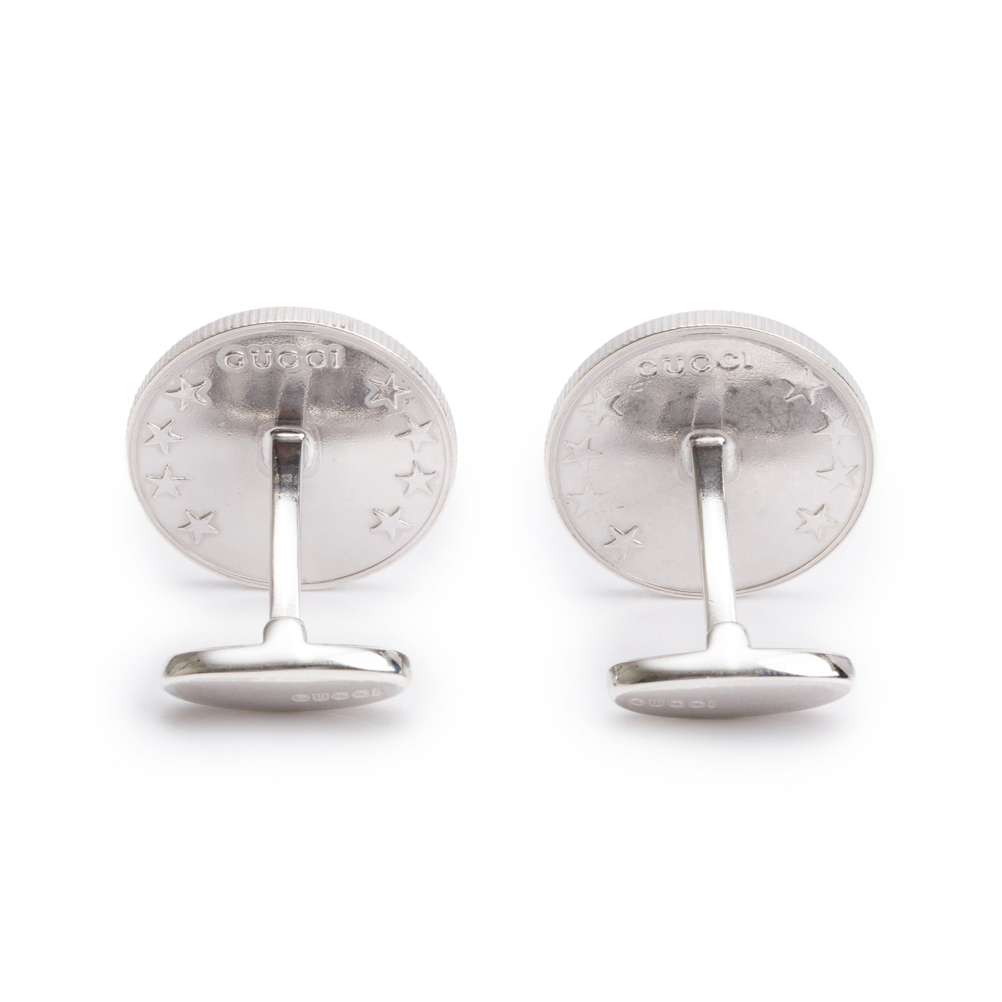 Gucci Sterling Silver G Coin Cufflinks