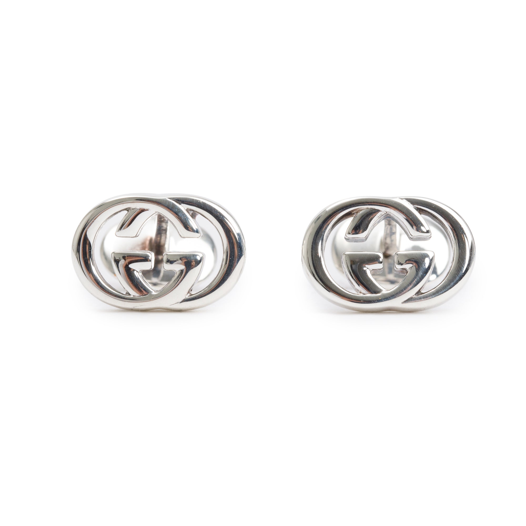 Gucci Sterling Silver GG Logo Cufflinks