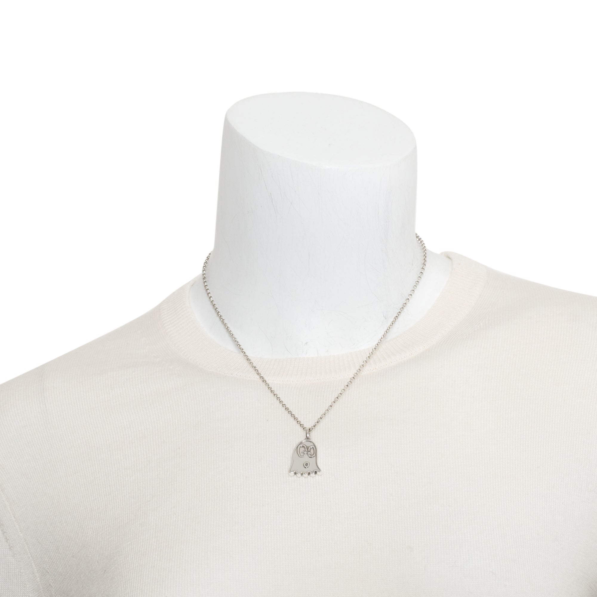 Gucci Sterling Silver Ghost Pendant Necklace