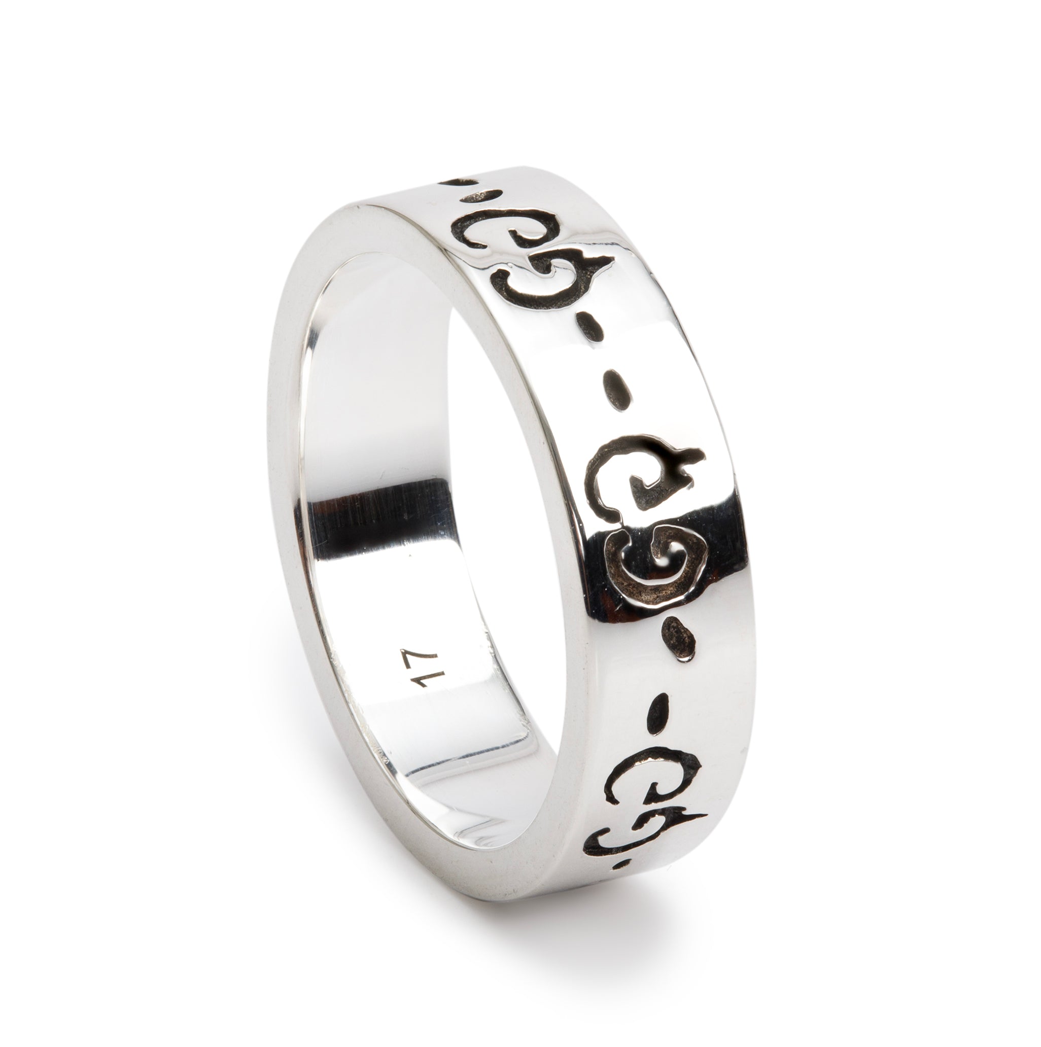 Gucci Sterling Silver Ghost Ring, Size 17 8