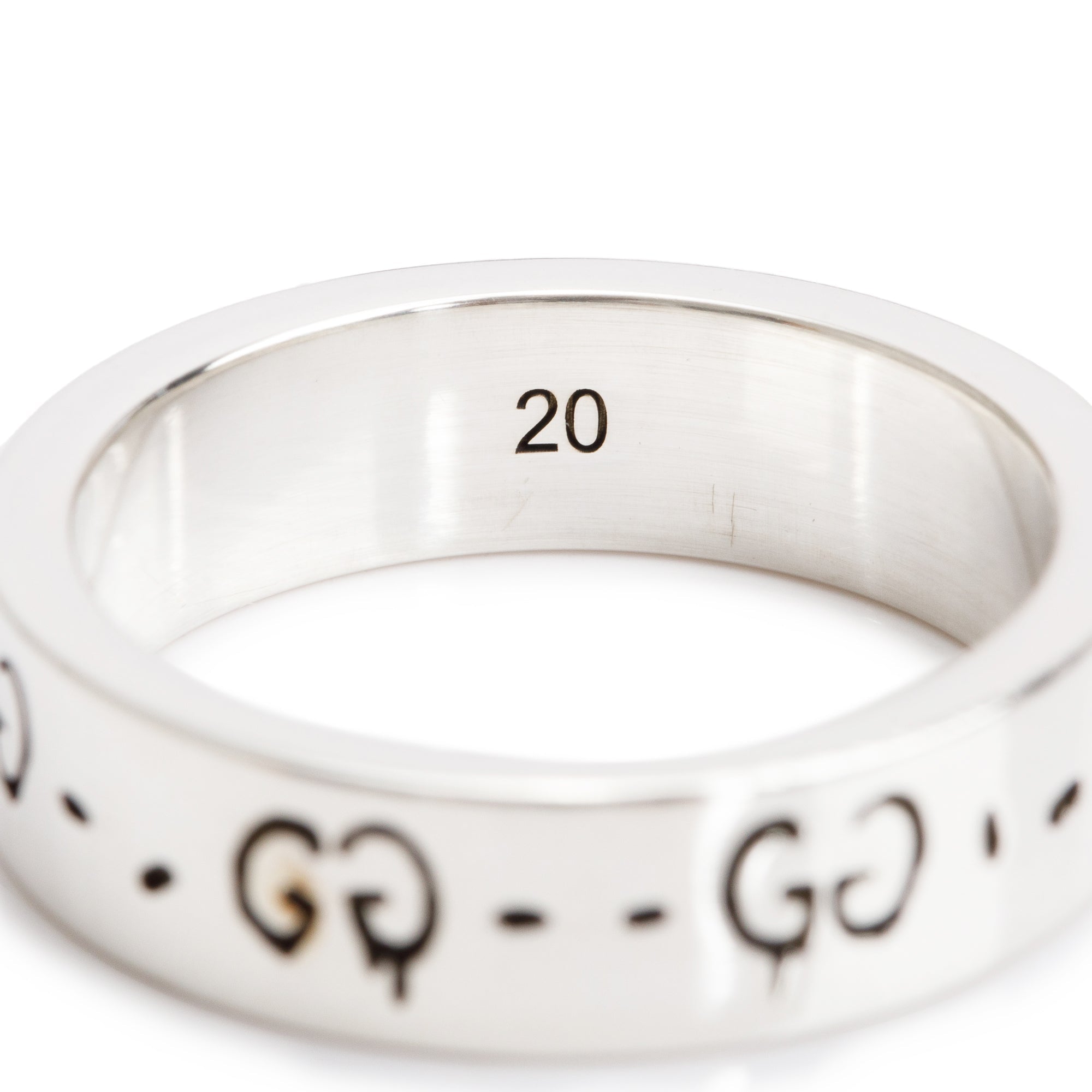 Gucci Sterling Silver Ghost Ring, Size 20 9