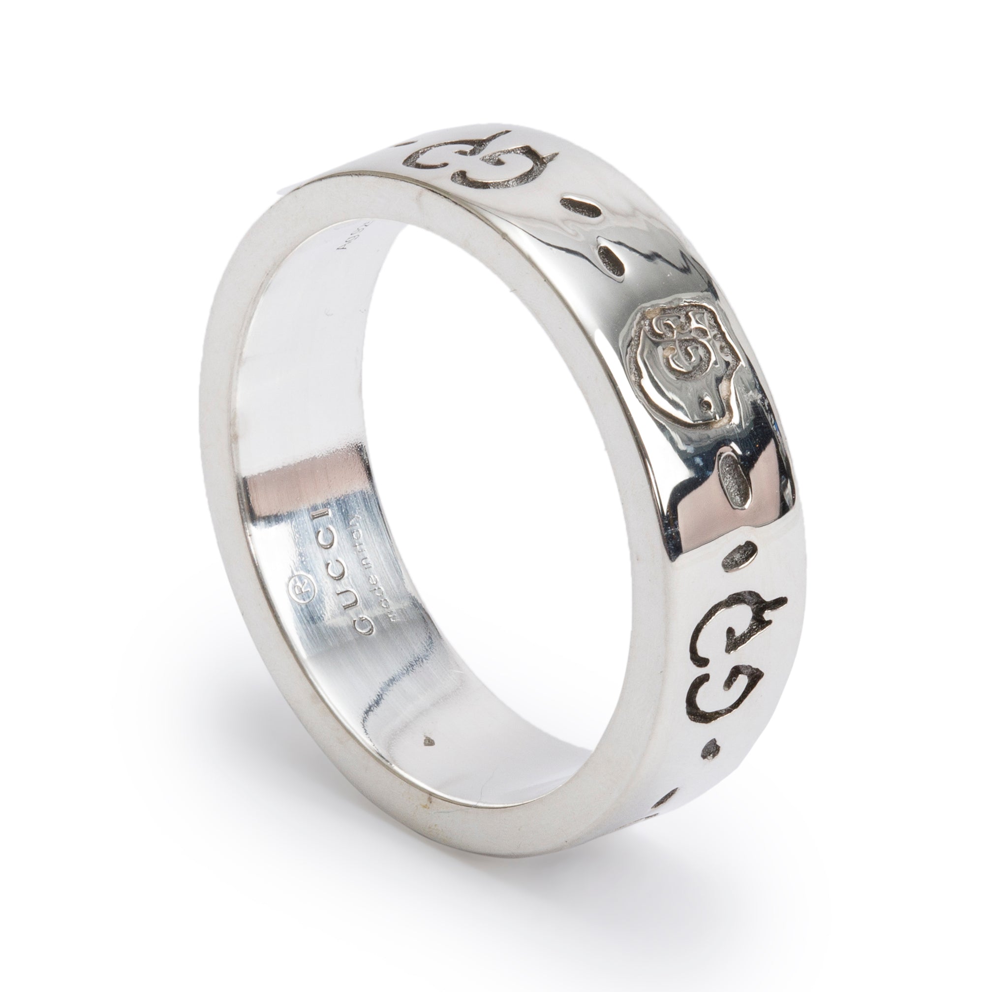 Gucci Sterling Silver Ghost Ring, Size 20 9