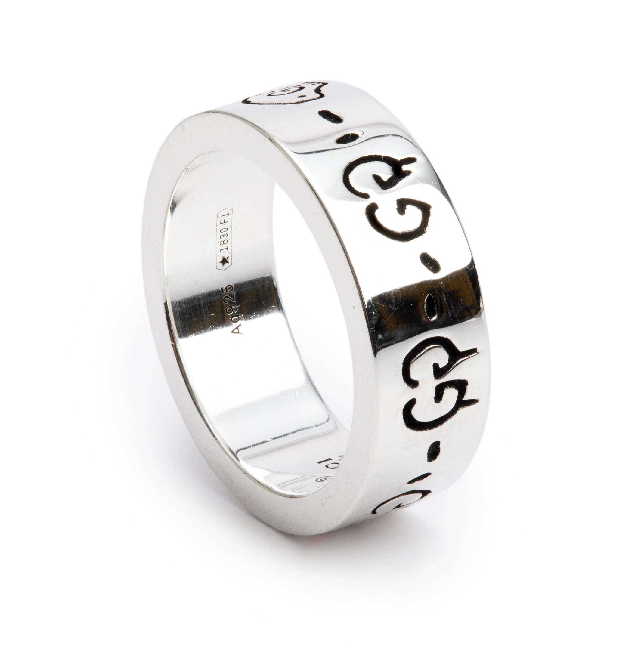 Gucci Sterling Silver Ghost Ring, Size 7 4 w/ Box