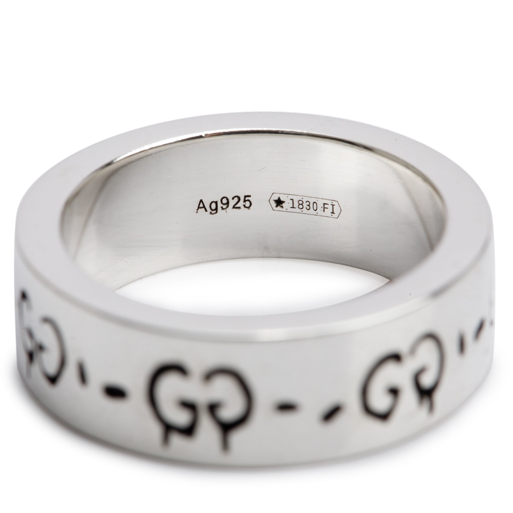 Gucci Sterling Silver Ghost Ring, Size 7 4 w/ Box