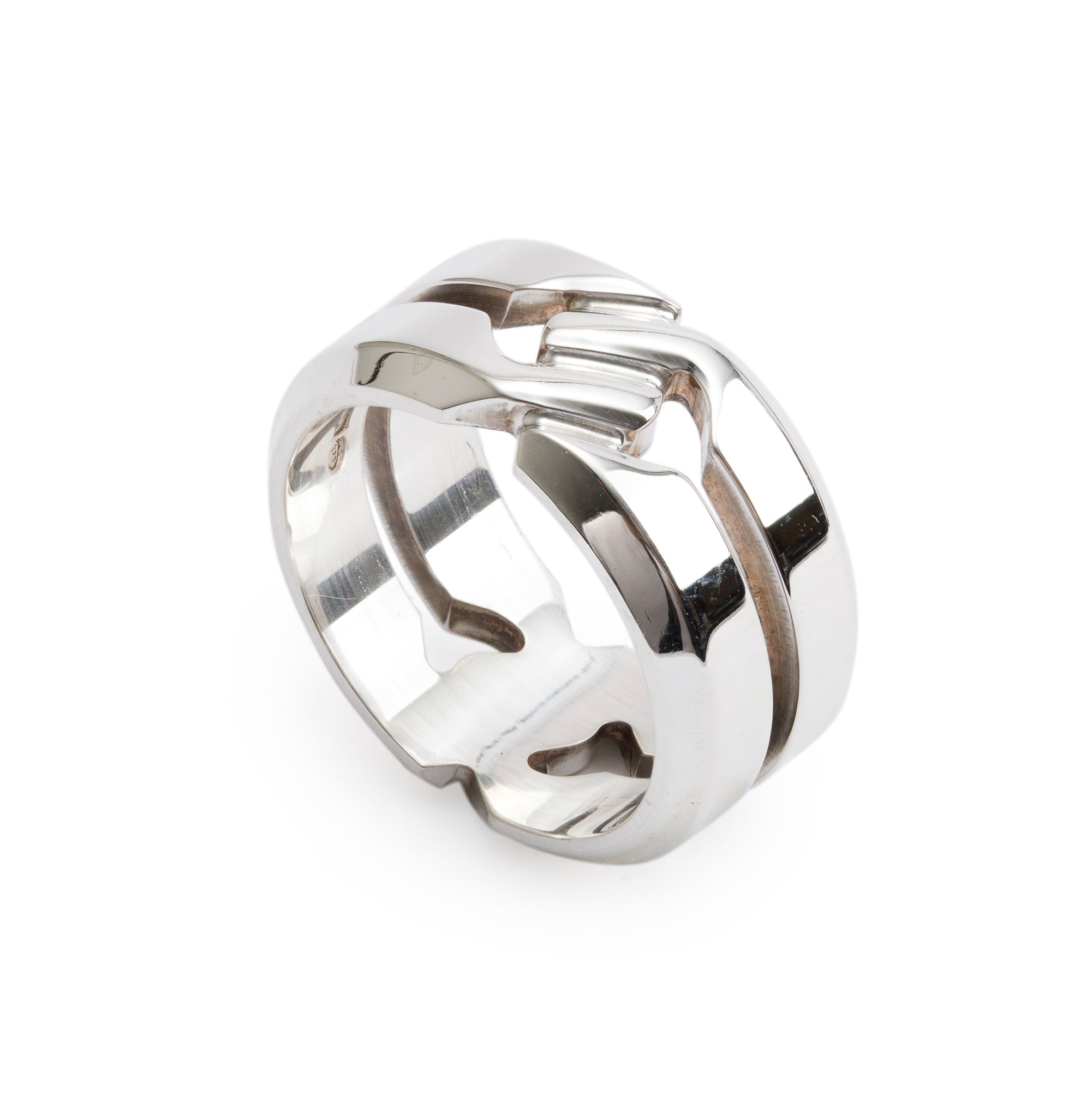 Gucci Sterling Silver Infinity Band Ring, Size 7.75