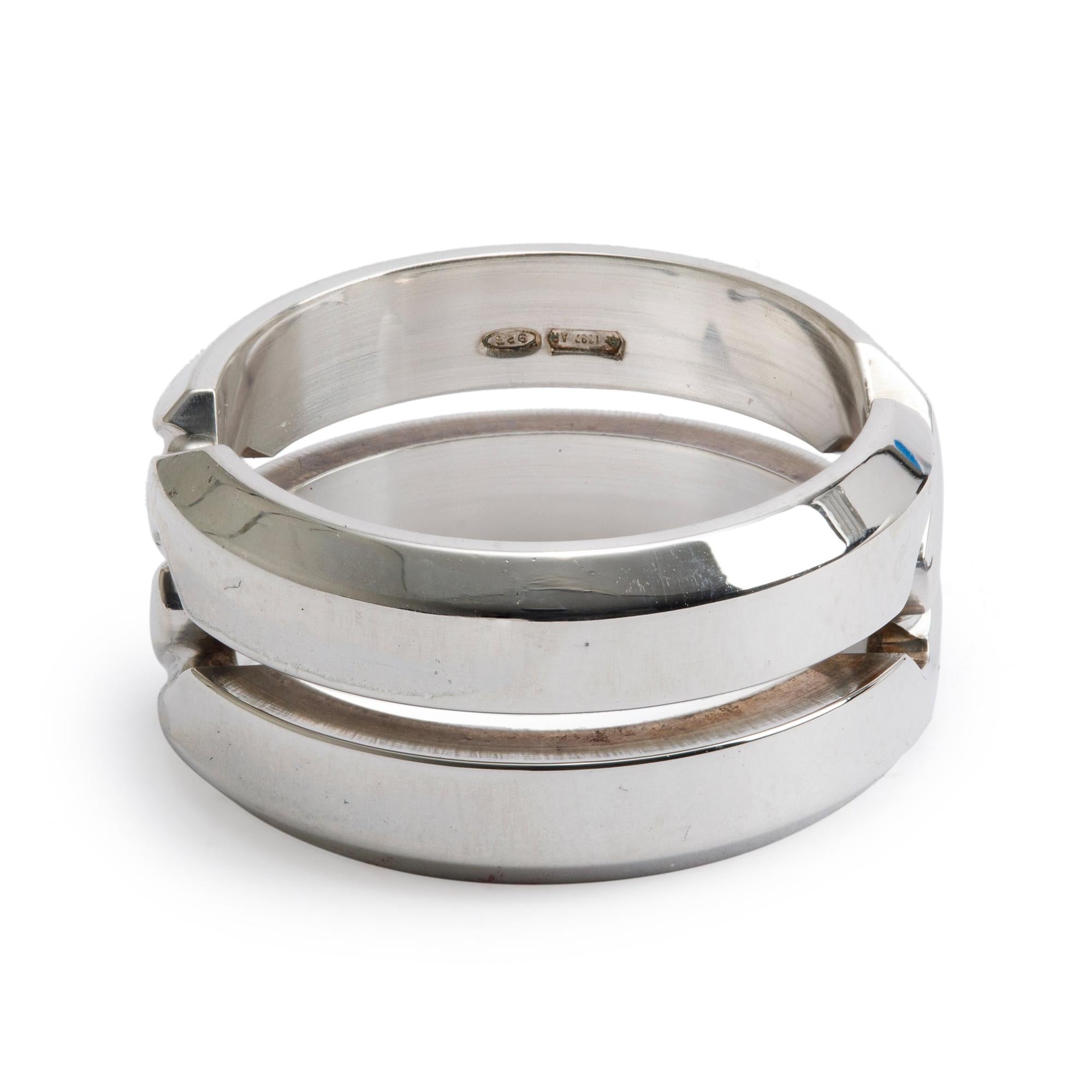 Gucci Sterling Silver Infinity Band Ring, Size 7.75