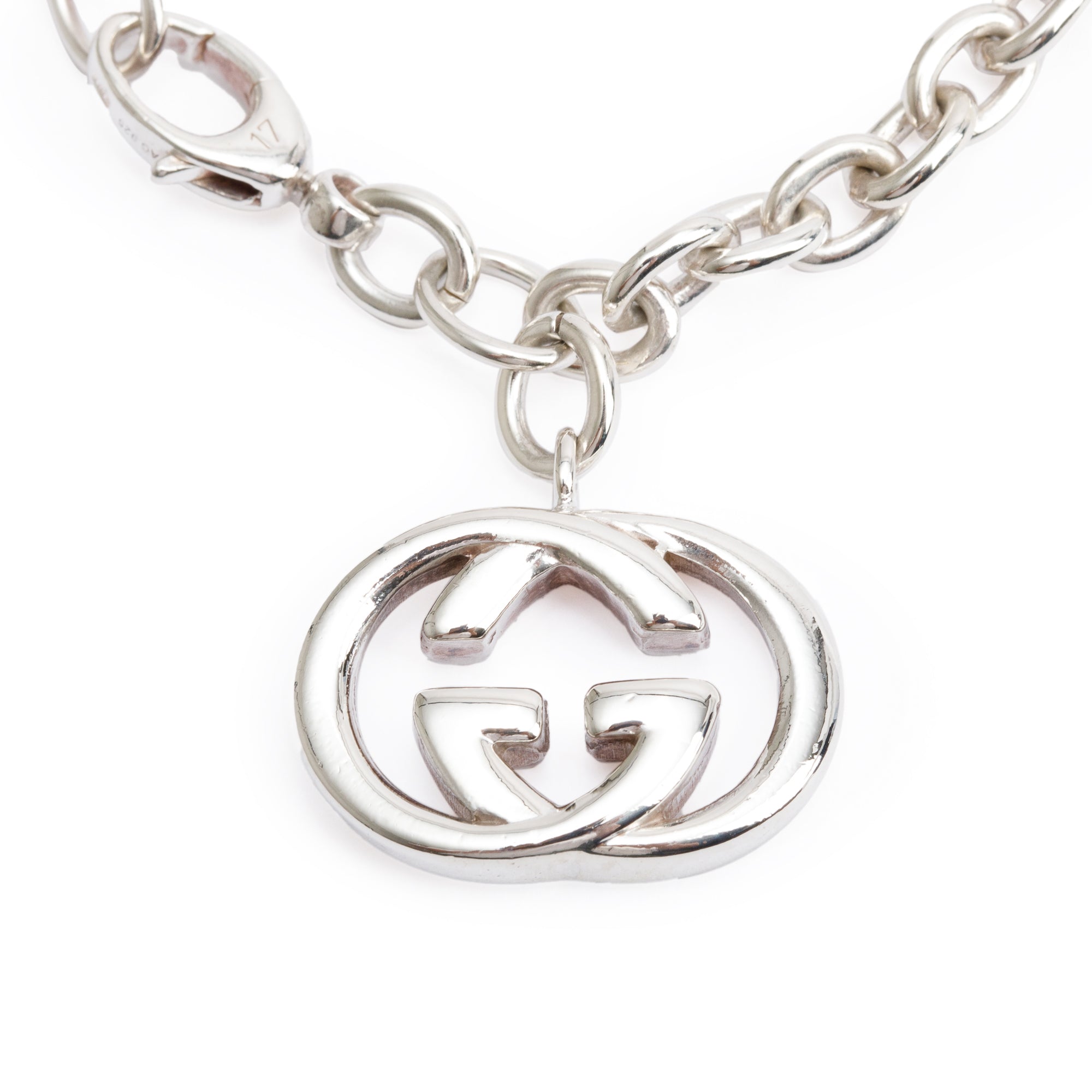 Gucci Sterling Silver Interlocking G Charm Bracelet