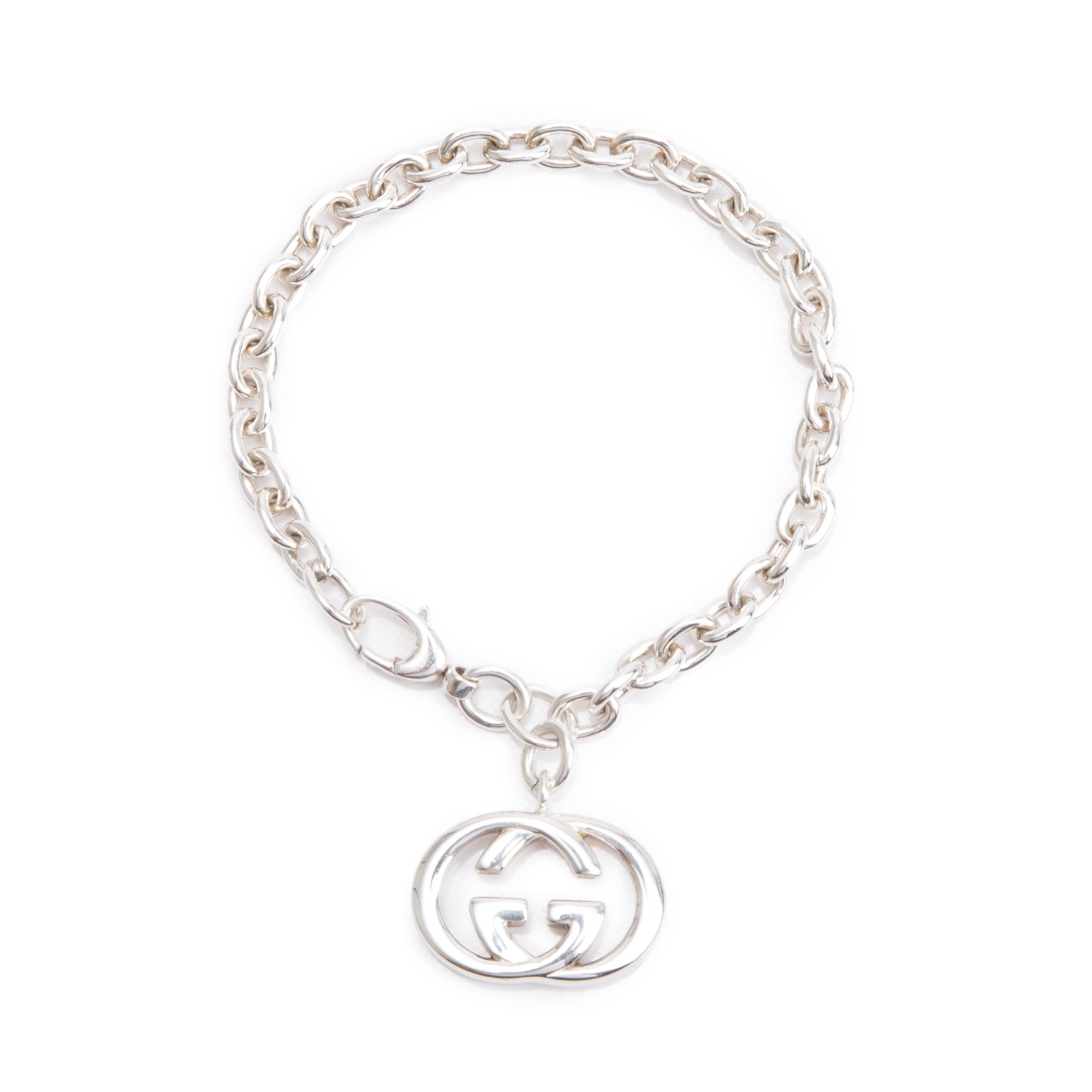 Gucci Sterling Silver Interlocking G Charm Bracelet