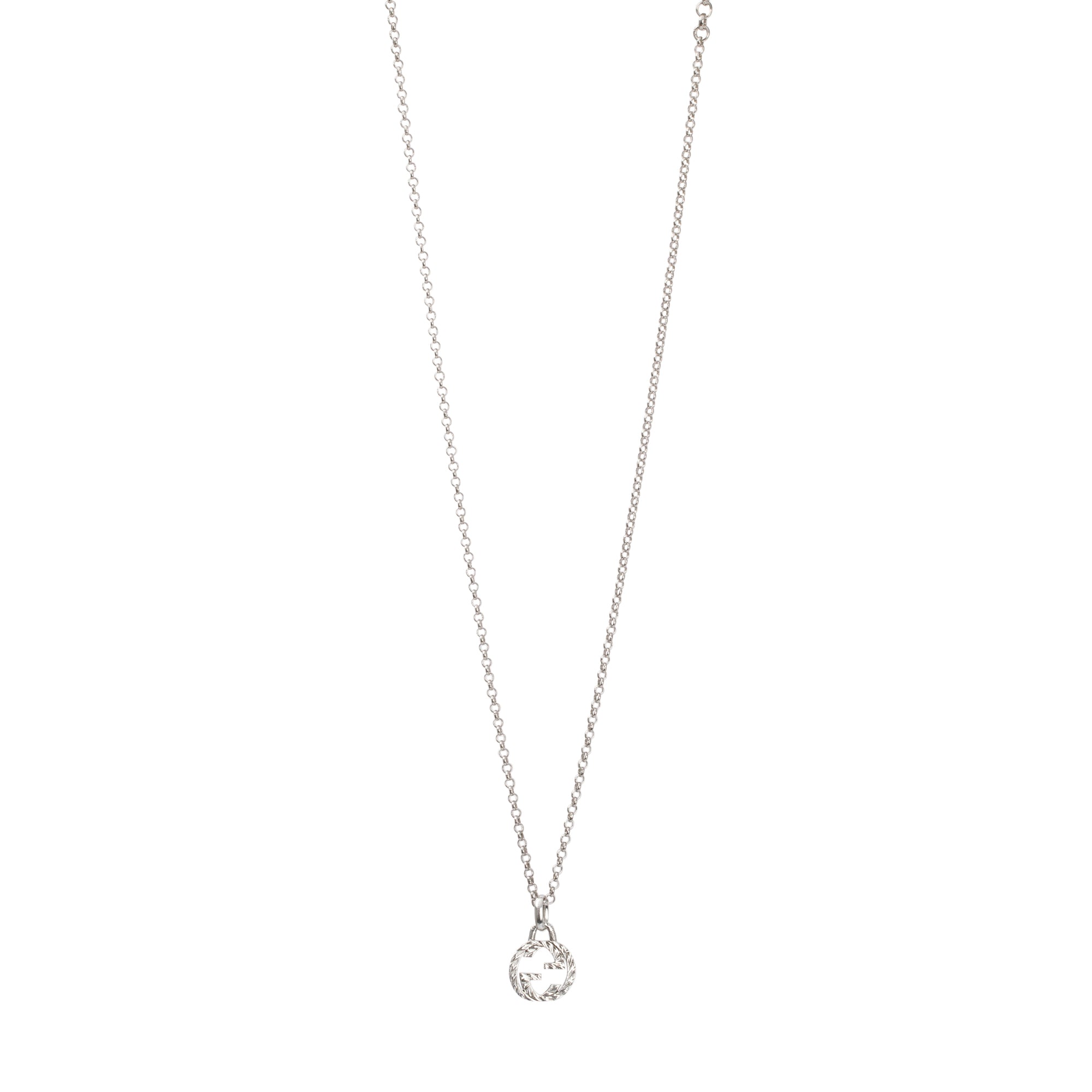 Gucci Sterling Silver Interlocking G Pendant Necklace
