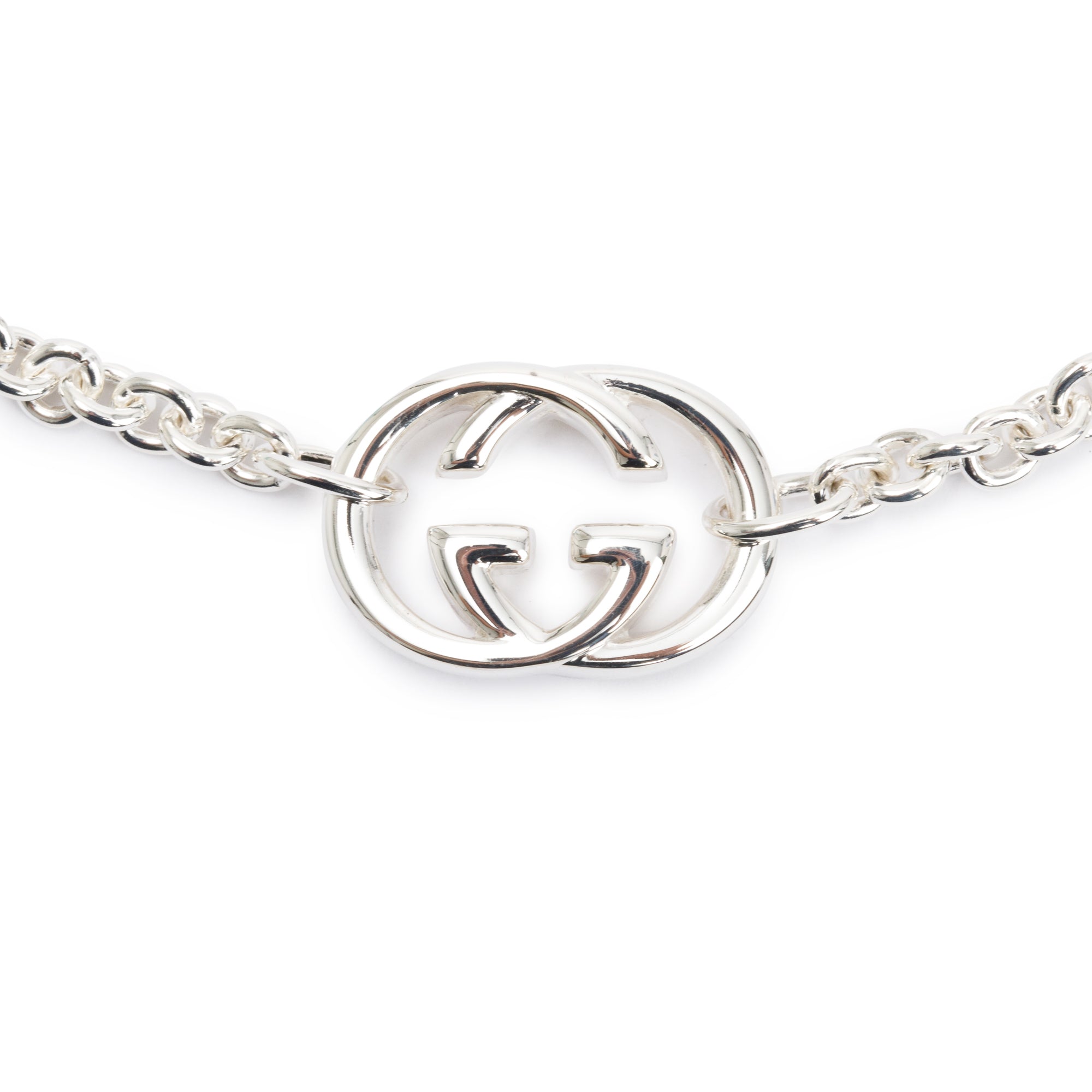 Gucci Sterling Silver Interlocking G Pendant Necklace