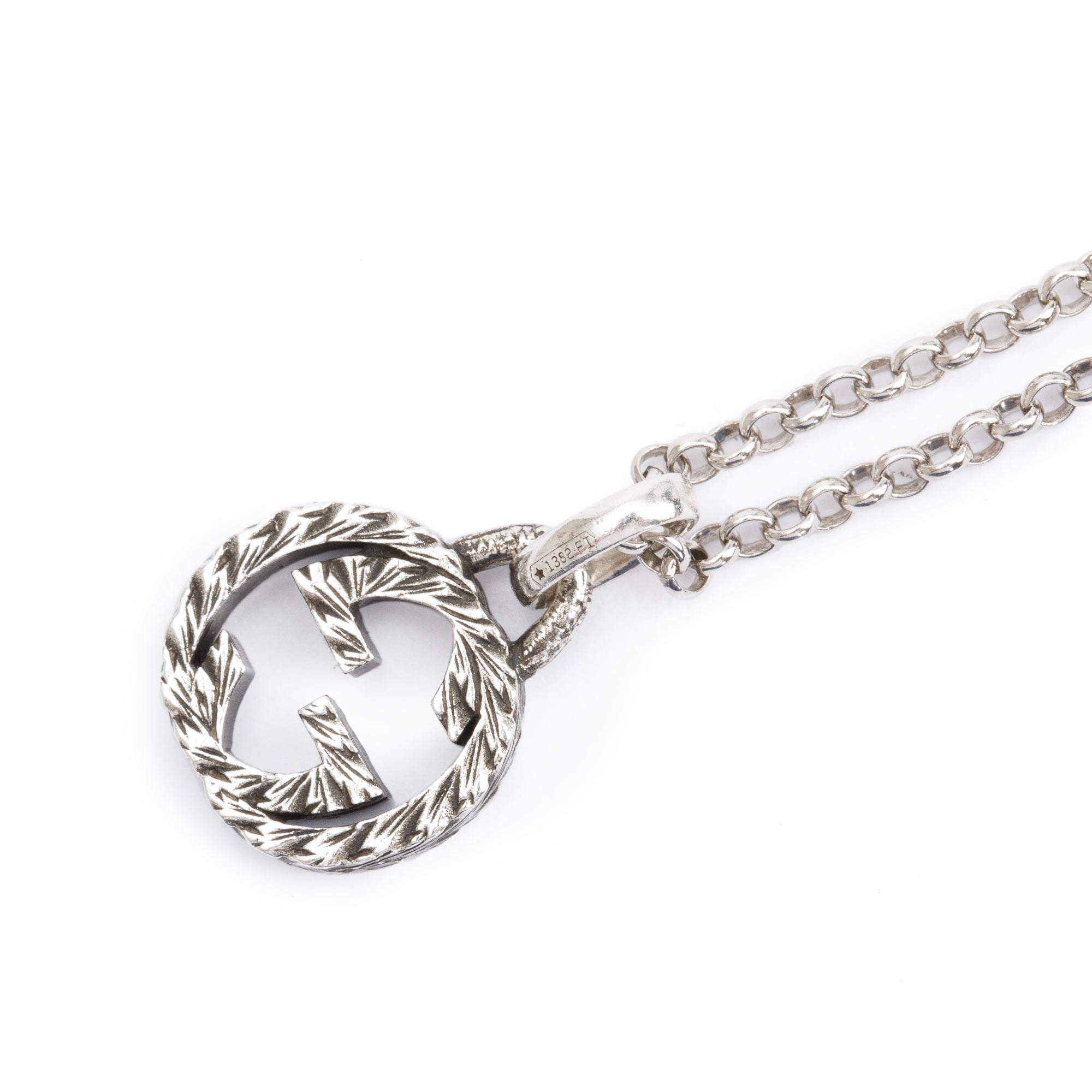 Gucci Sterling Silver Interlocking G Pendant Necklace