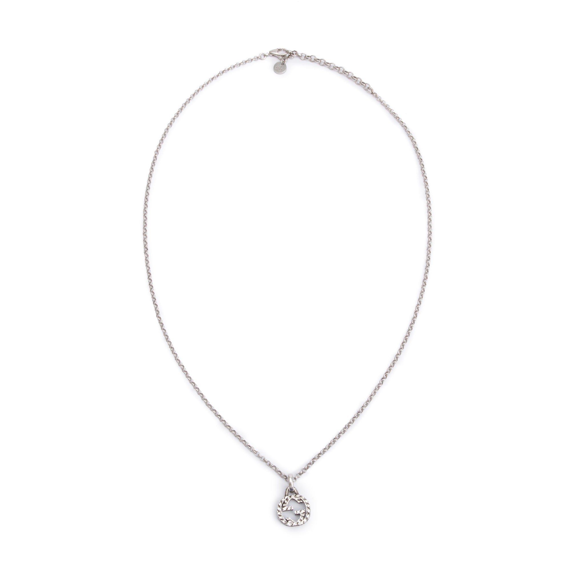 Gucci Sterling Silver Interlocking G Pendant Necklace