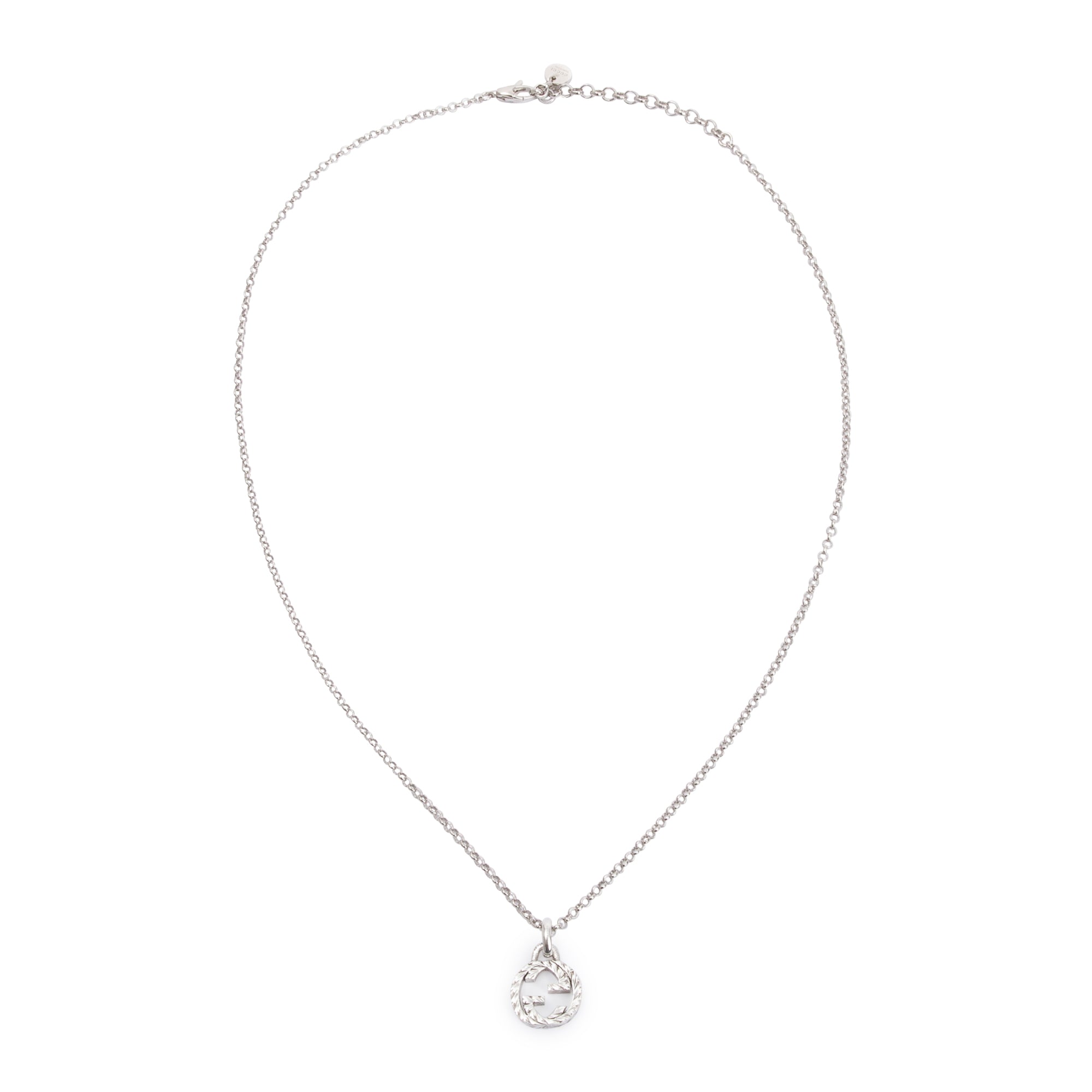 Gucci Sterling Silver Interlocking G Pendant Necklace