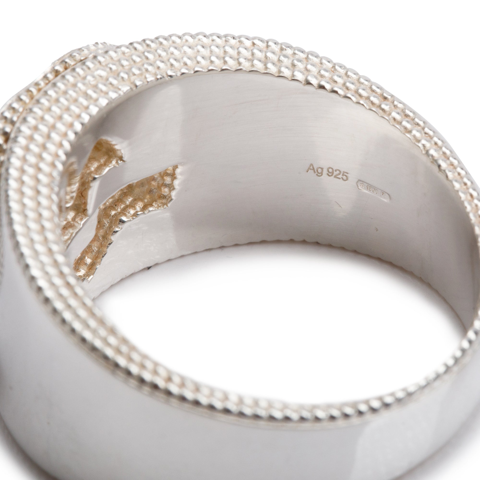 Gucci Sterling Silver Interlocking G Signet Ring, Size 27 12 w/ Box