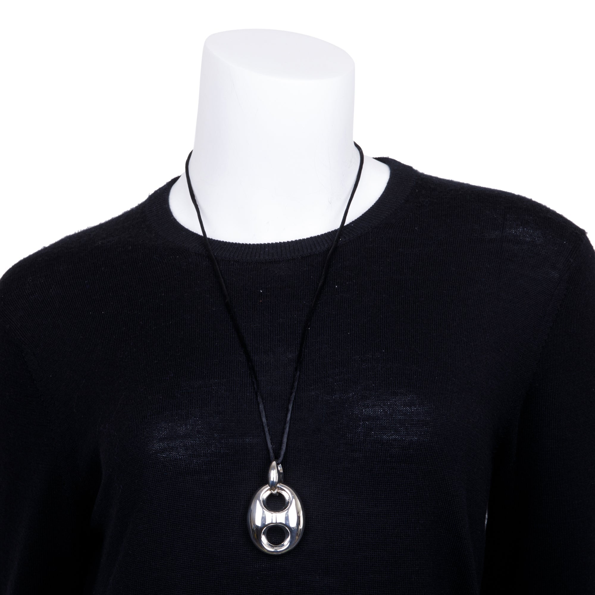 Gucci Sterling Silver Large Marina Pendant Necklace