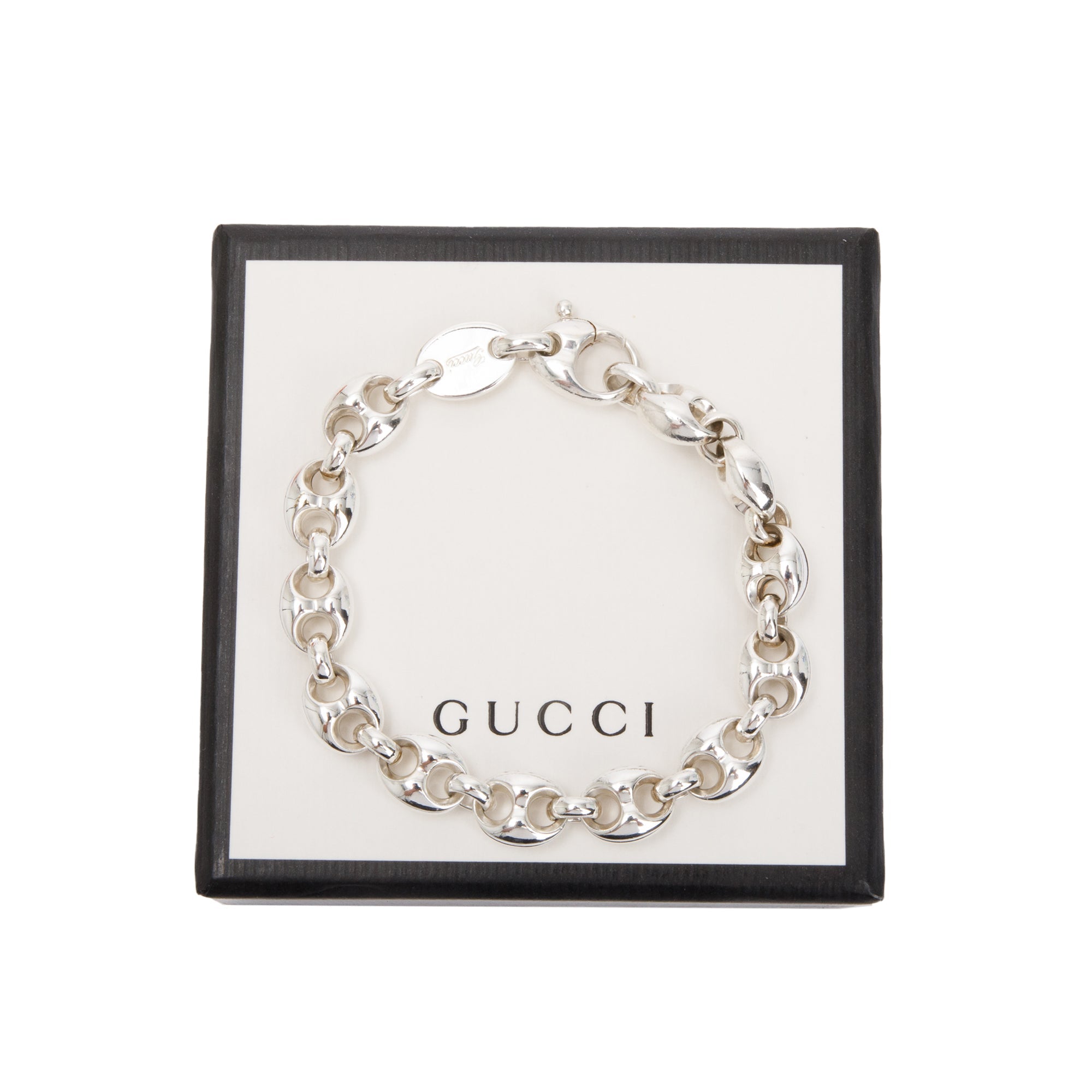 Gucci Sterling Silver Marina Link Bracelet w/ Box