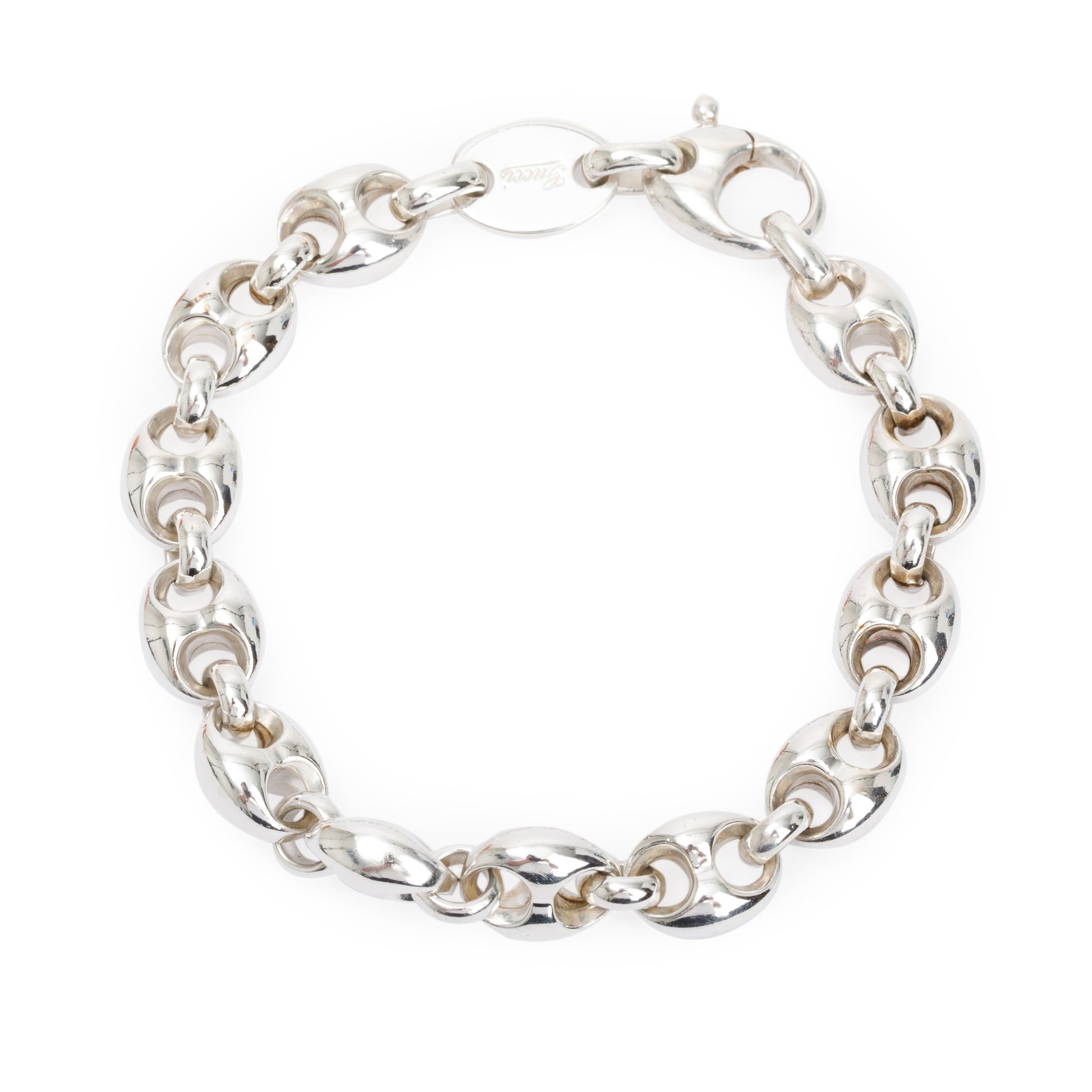 Gucci Sterling Silver Marina Link Bracelet w/ Box