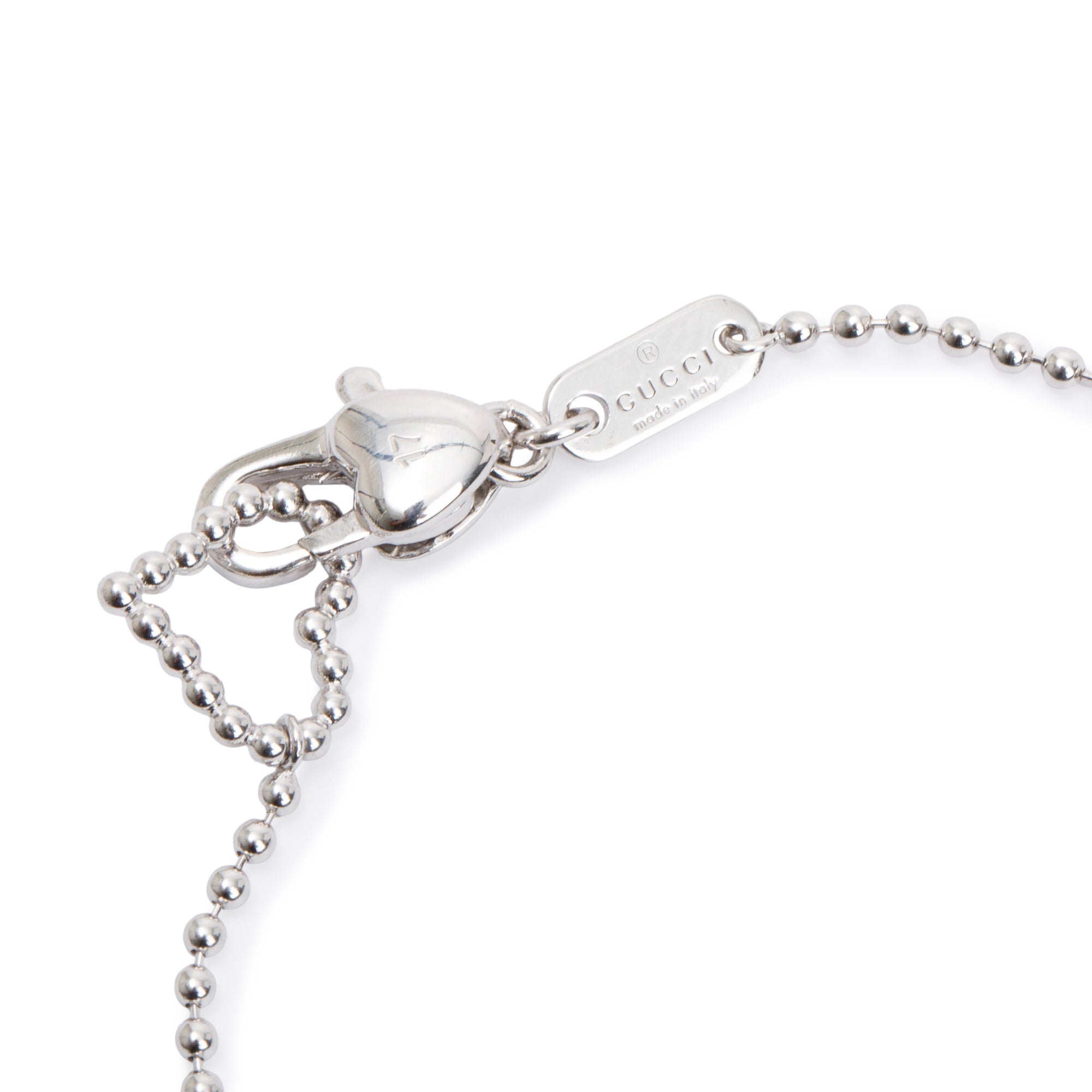 Gucci Sterling Silver Micro Boule Heart & Interlocking G Bracelet