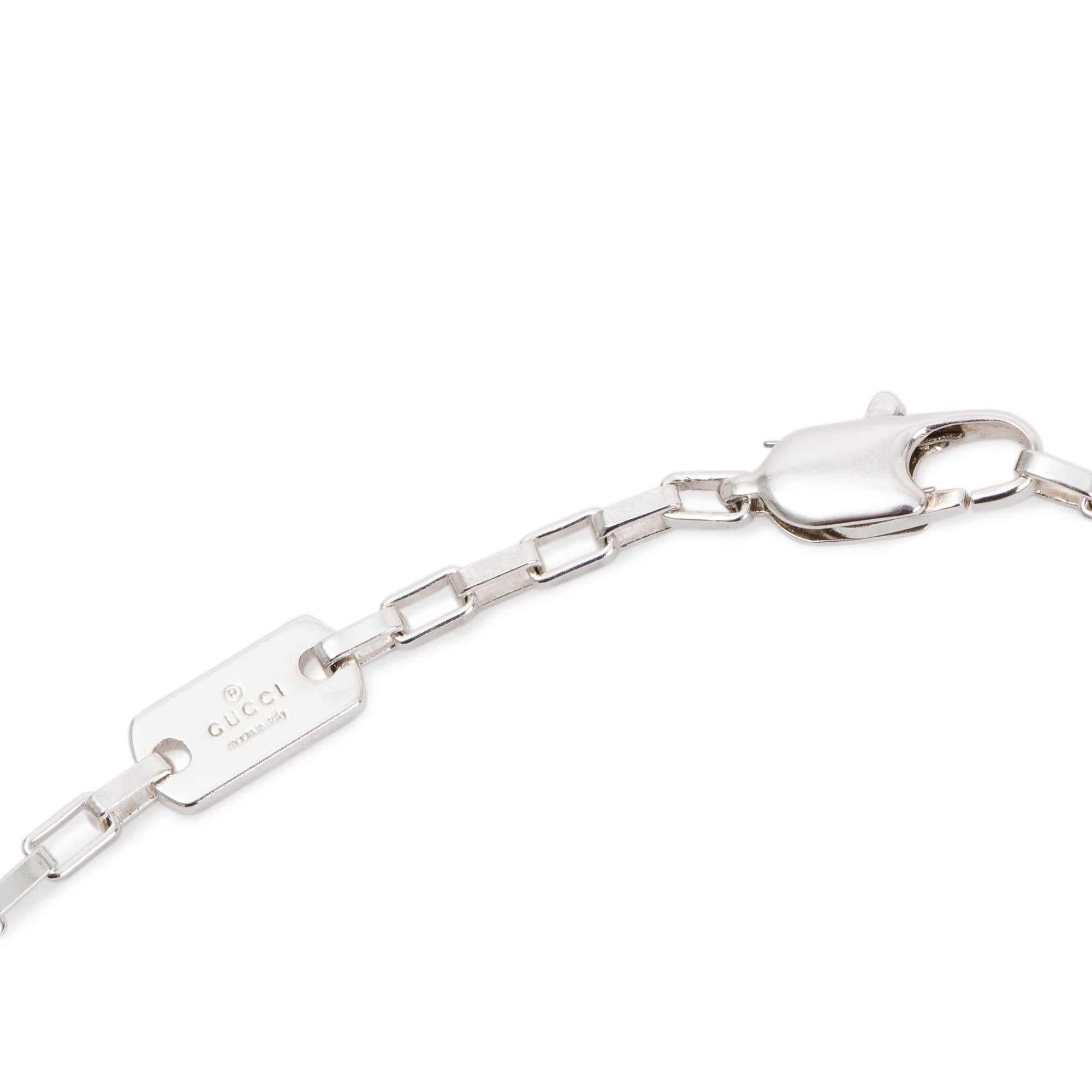 Gucci Sterling Silver Rectangular G Pendant Necklace
