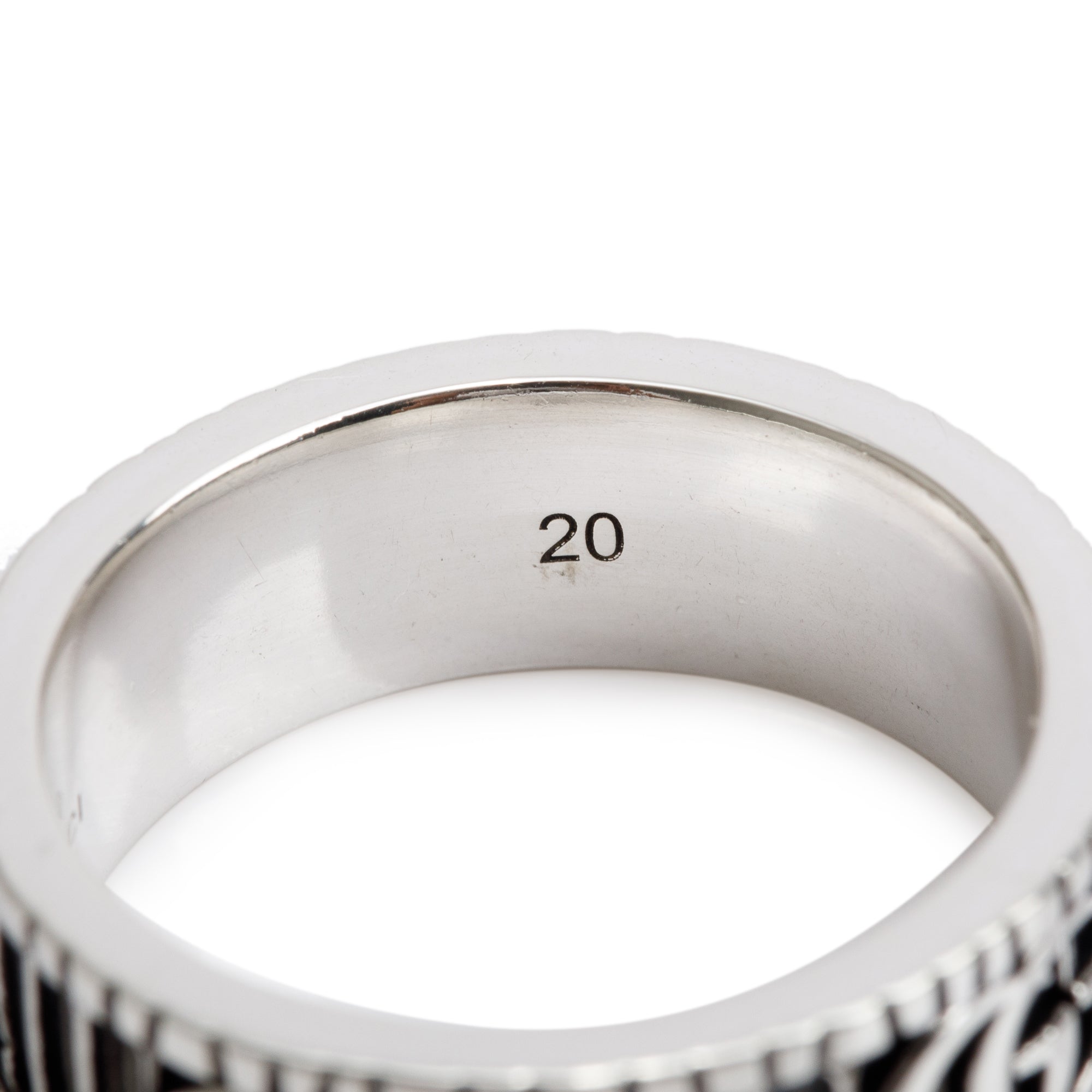 Gucci Sterling Silver Ring with Double G, Size 20 9