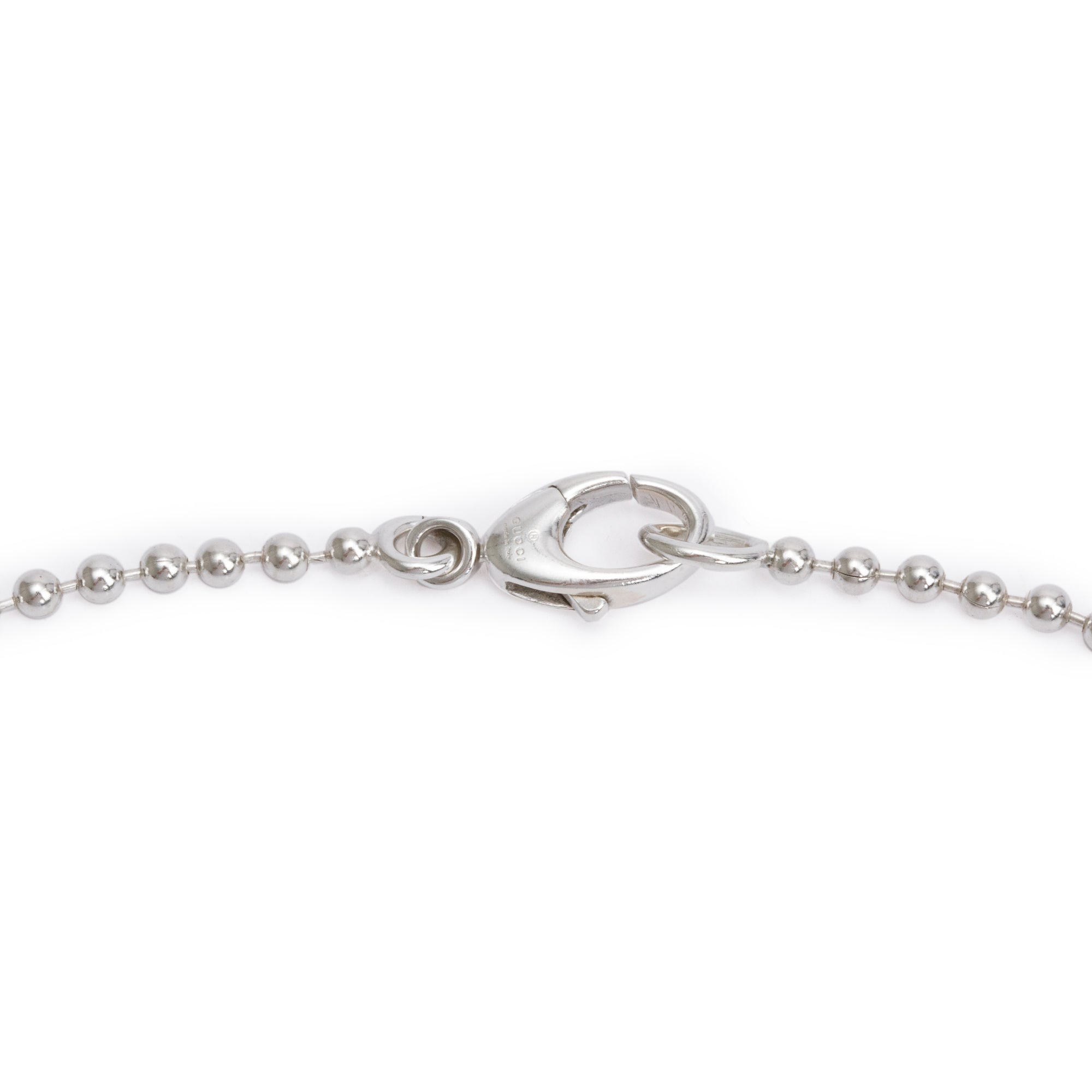 Gucci Sterling Silver Round Crest Pendant Necklace