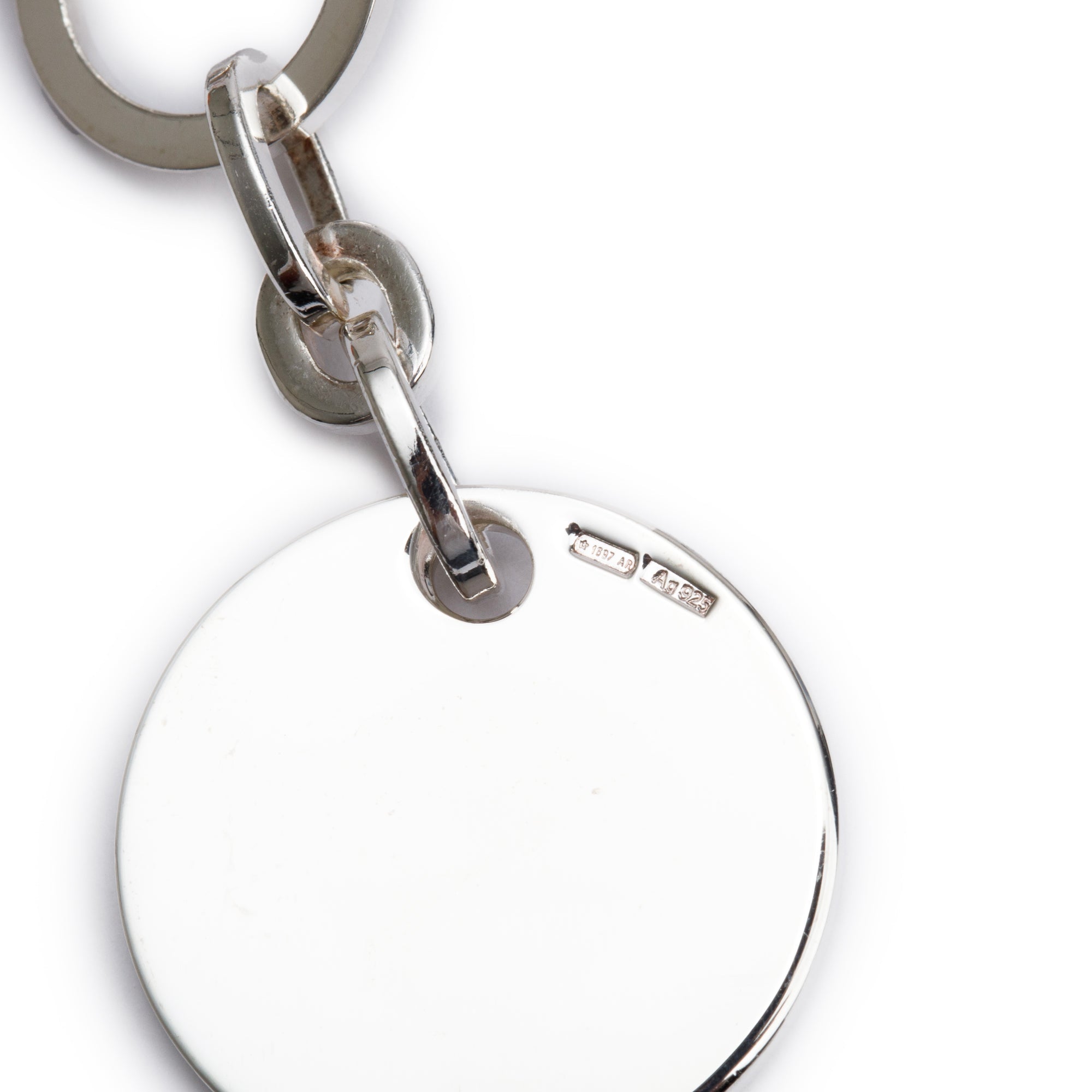 Gucci Sterling Silver Round Tag Bracelet w/ Box