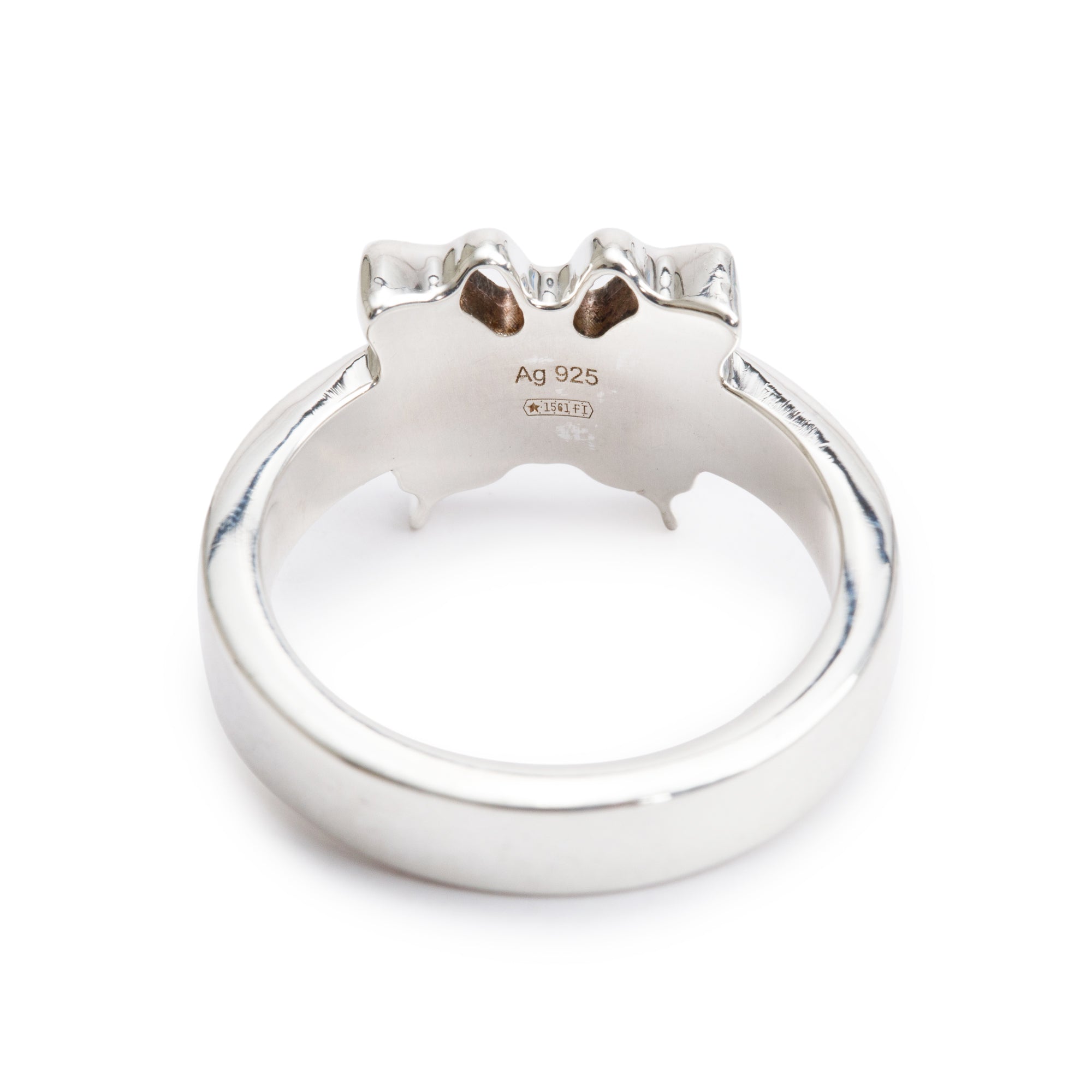 Gucci Sterling Silver Trademark Butterfly Ring, Size 5.75