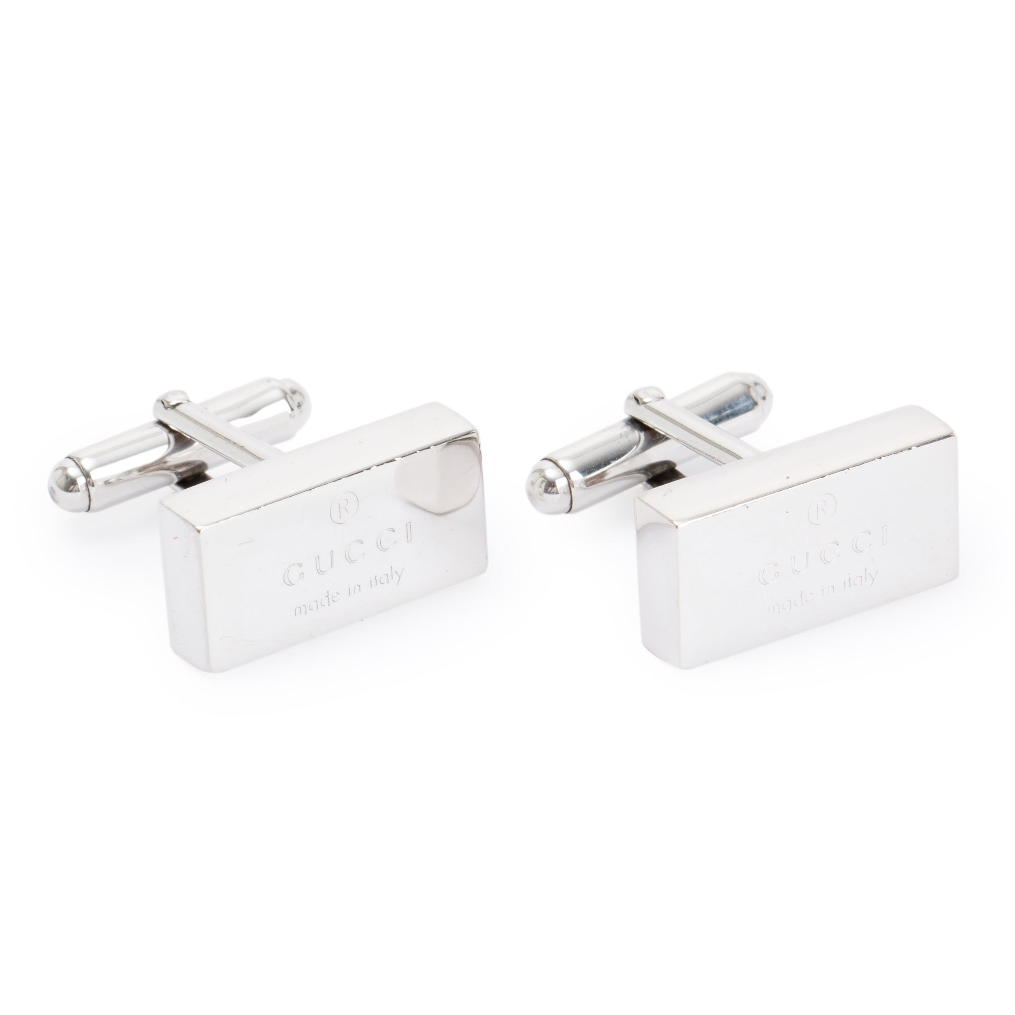 Gucci Sterling Silver Trademark Cufflinks