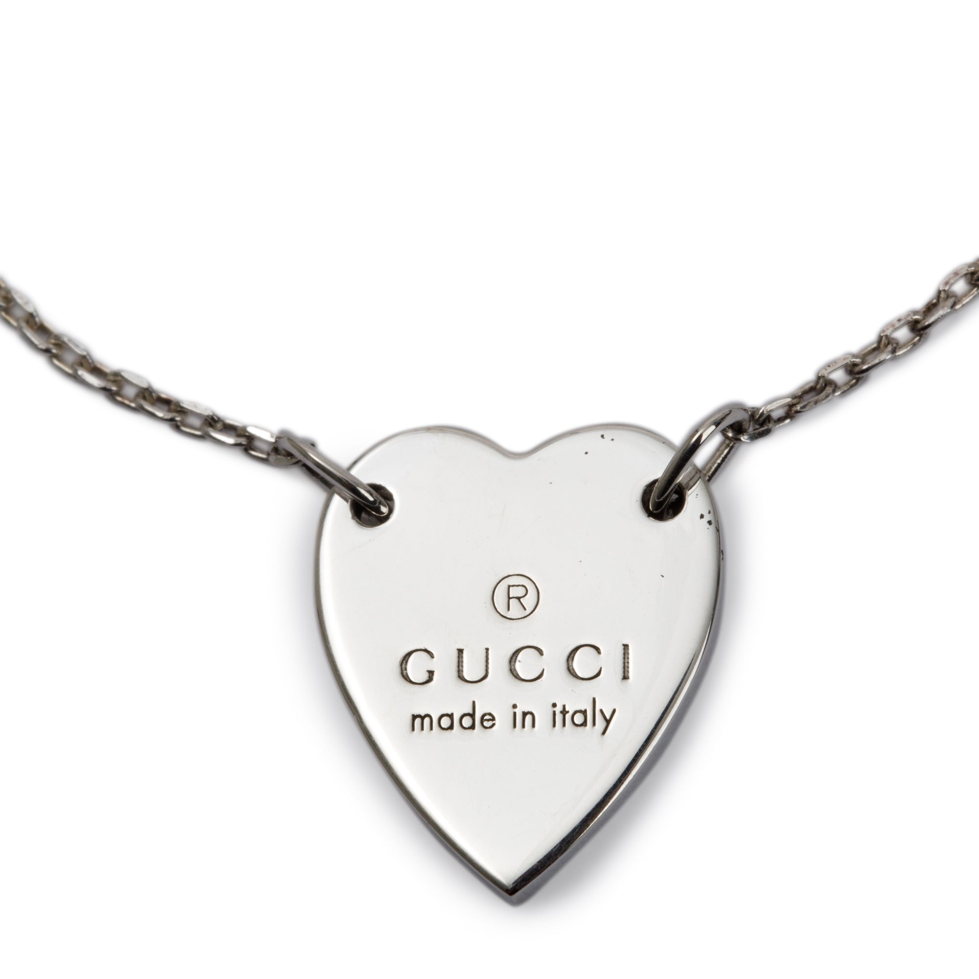Gucci Sterling Silver Trademark Heart Bracelet