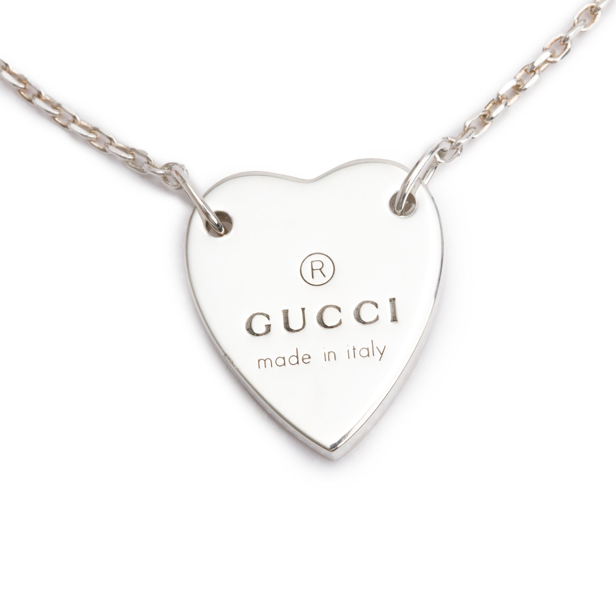 Gucci Sterling Silver Trademark Heart Bracelet