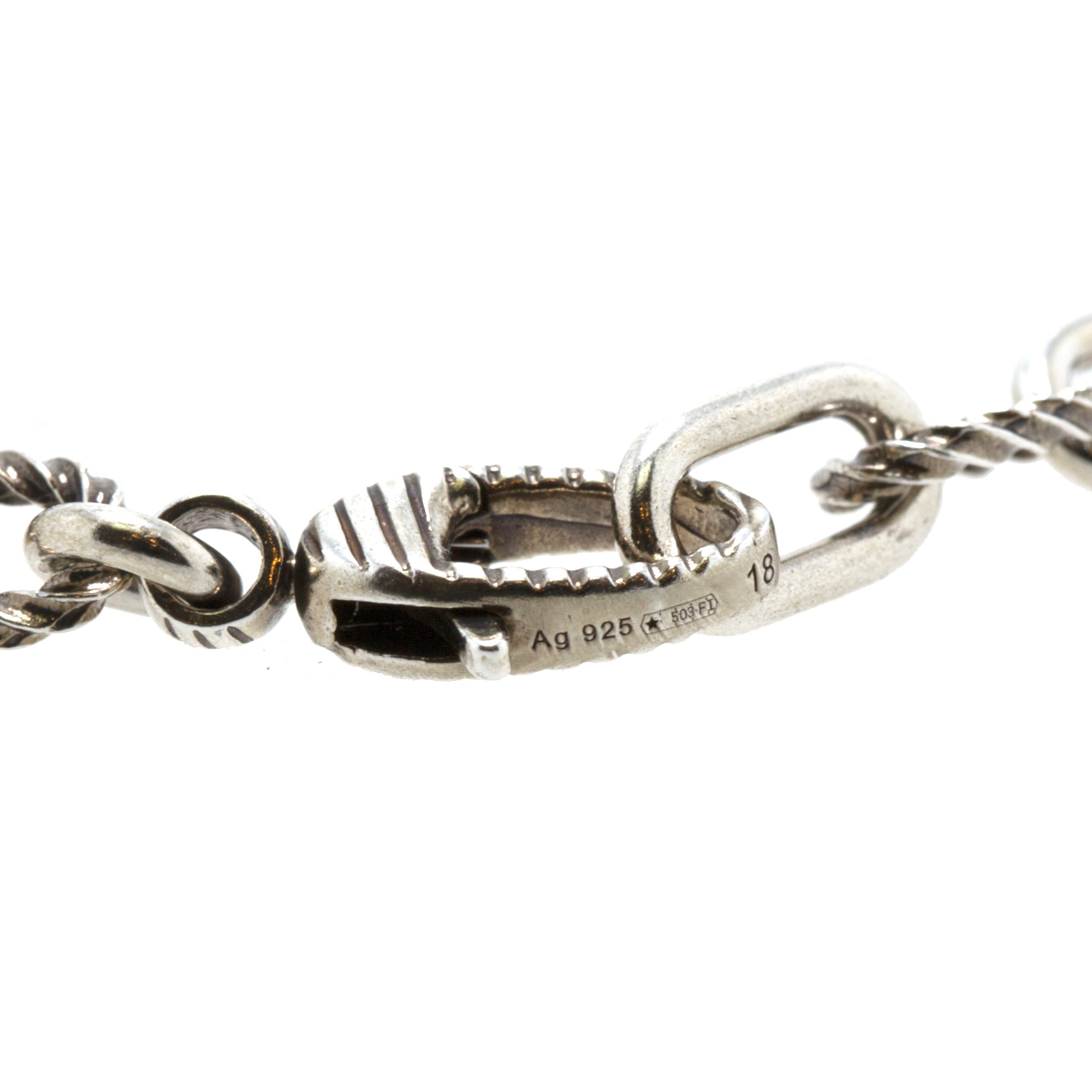 Gucci Sterling Silver Twisted G Charm Bracelet w/ Box
