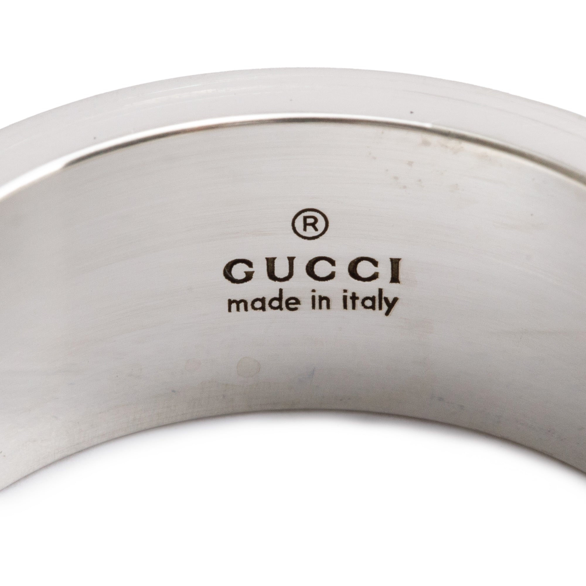 Gucci Sterling Silver Wide 9MM Ghost Ring, Size 25 11