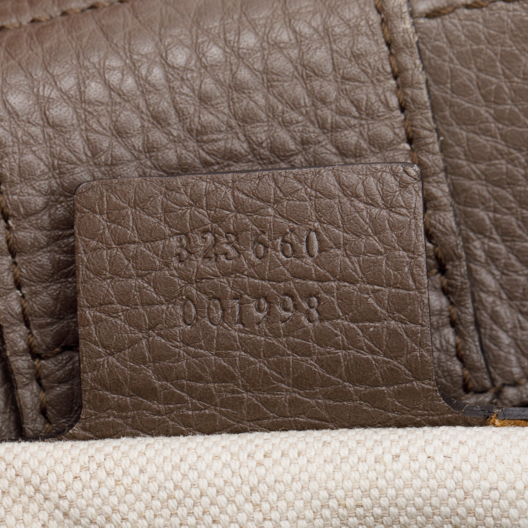 Gucci Taupe Calfskin Leather Medium Bamboo Shopper Tote w/ Strap