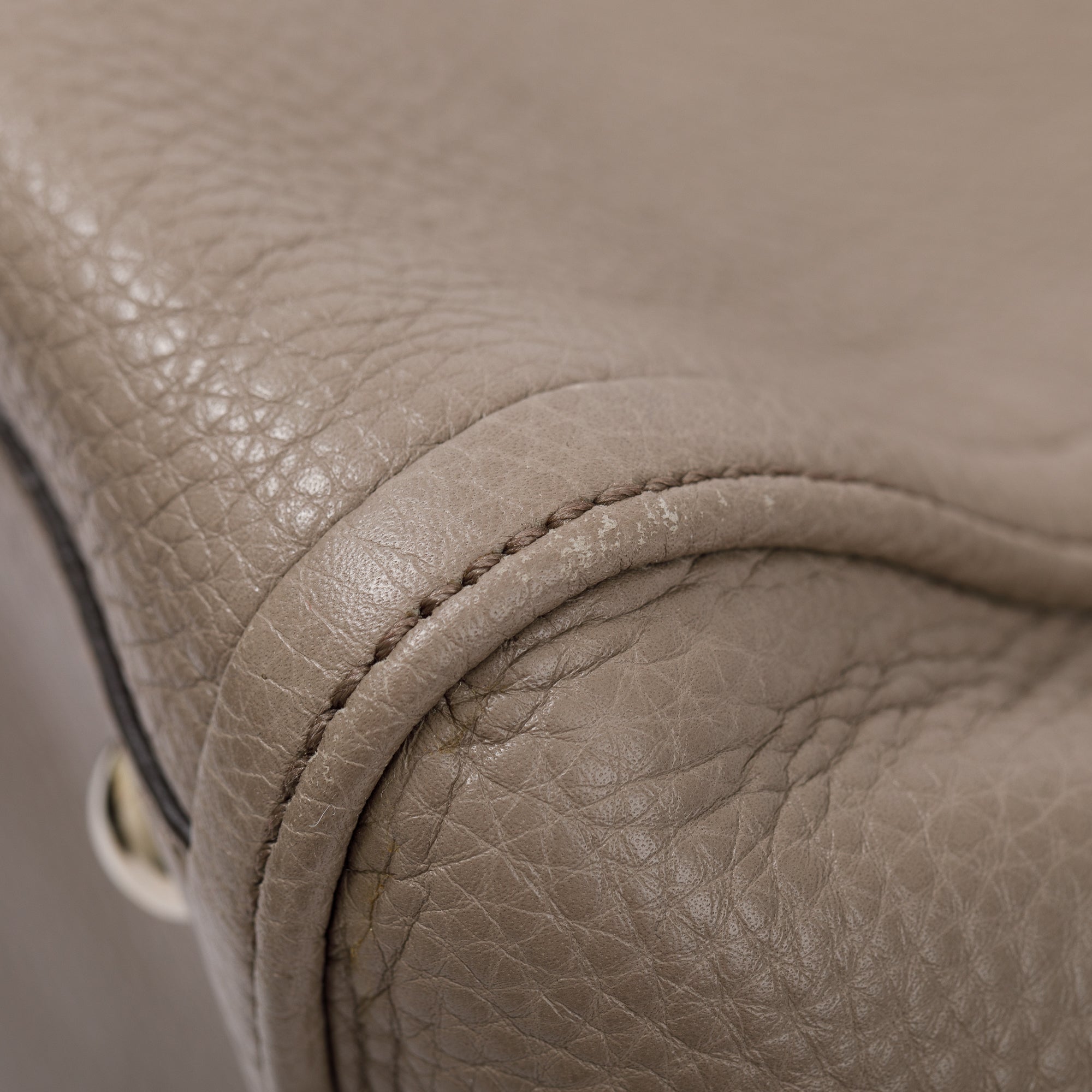 Gucci Taupe Pebbled Calfskin Leather Medium Soho Tote