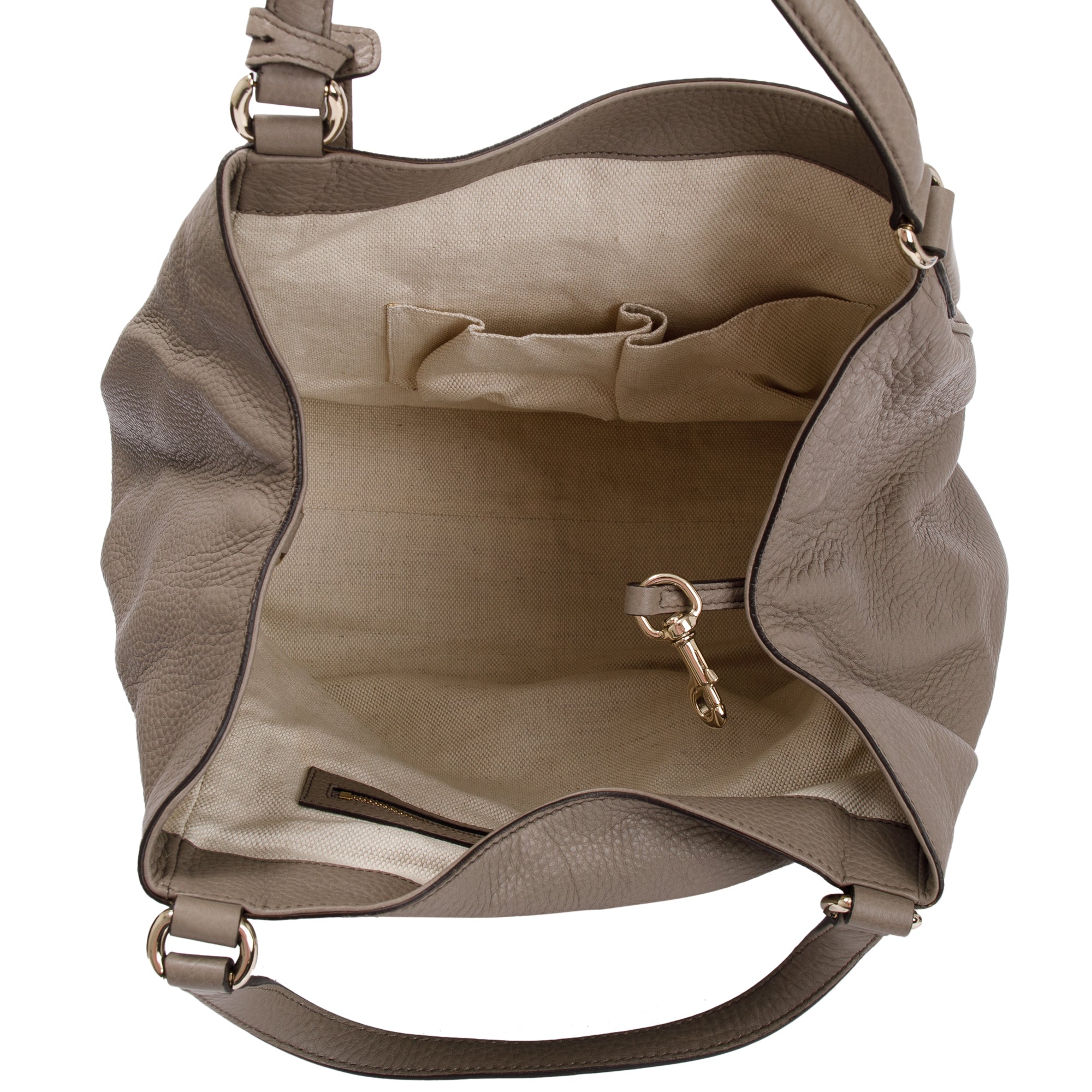 Gucci Taupe Pebbled Calfskin Leather Medium Soho Tote