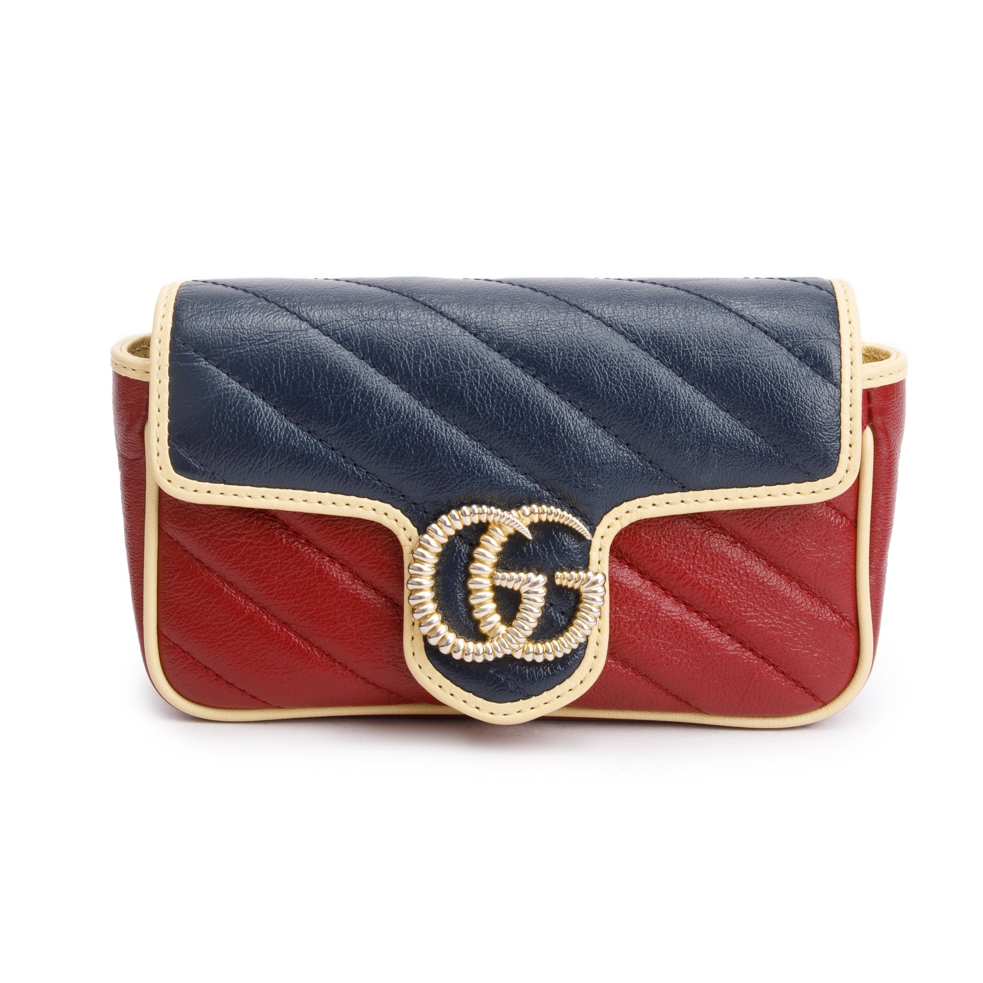 Gucci Tricolor GG Marmont Matelasse Leather Torchon Super Mini Bag