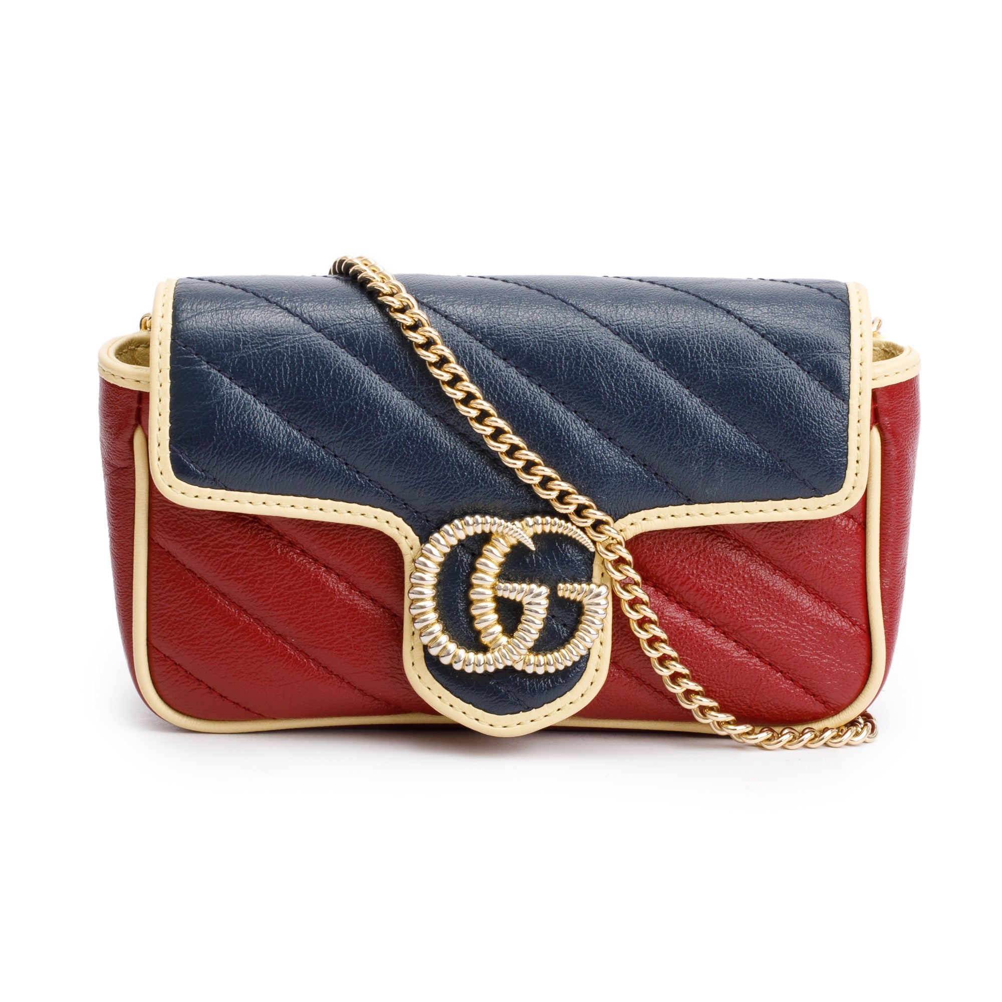 Gucci Tricolor GG Marmont Matelasse Leather Torchon Super Mini Bag