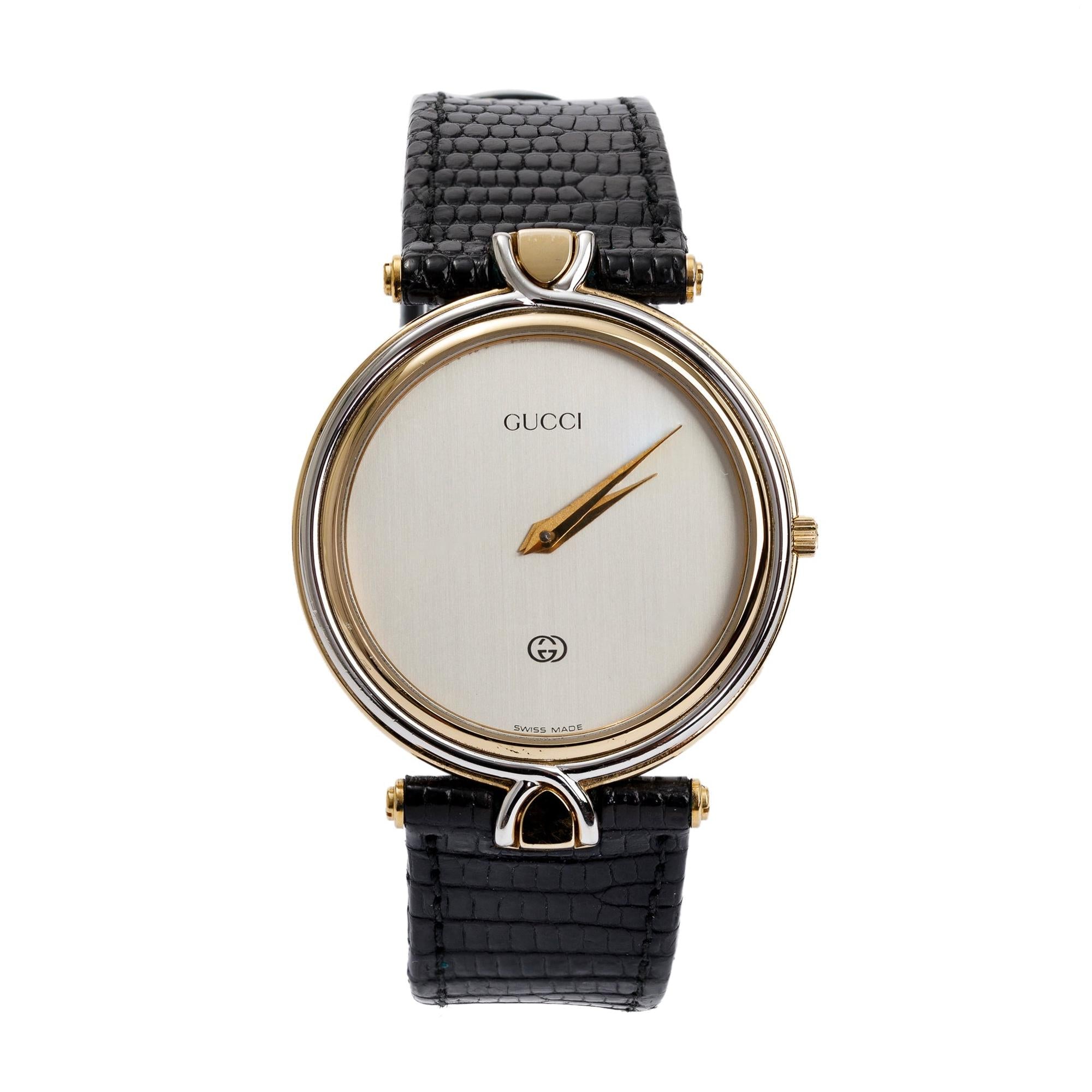 Gucci Two-Tone Gold Plated Stainless Steel 4500 Series Diamantissima 32MM Watch