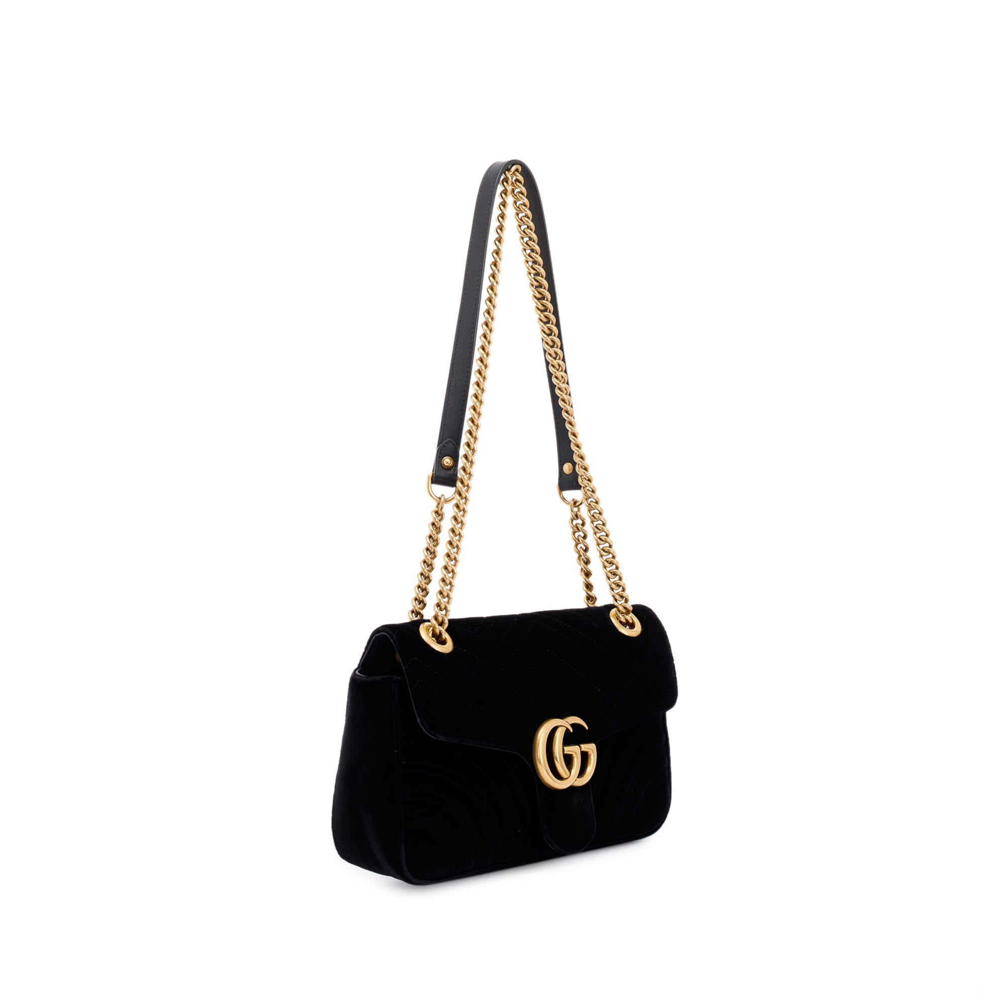 Gucci Velvet Matelasse GG Marmont Small Shoulder Bag