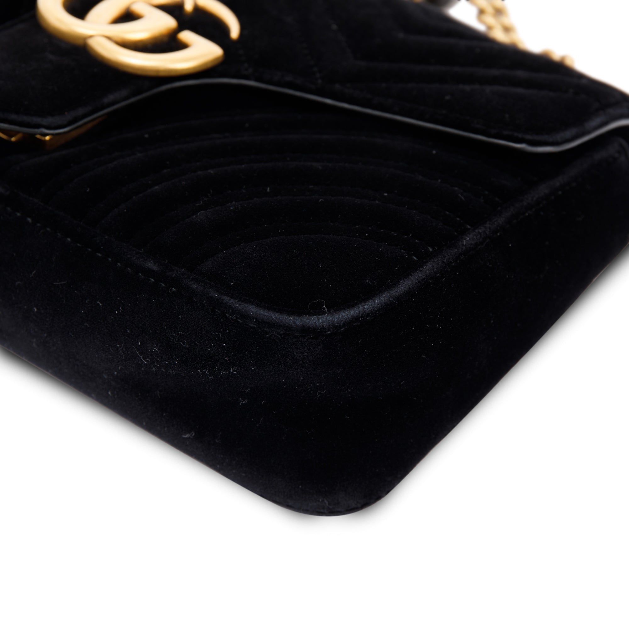 Gucci Velvet Matelasse GG Marmont Small Shoulder Bag