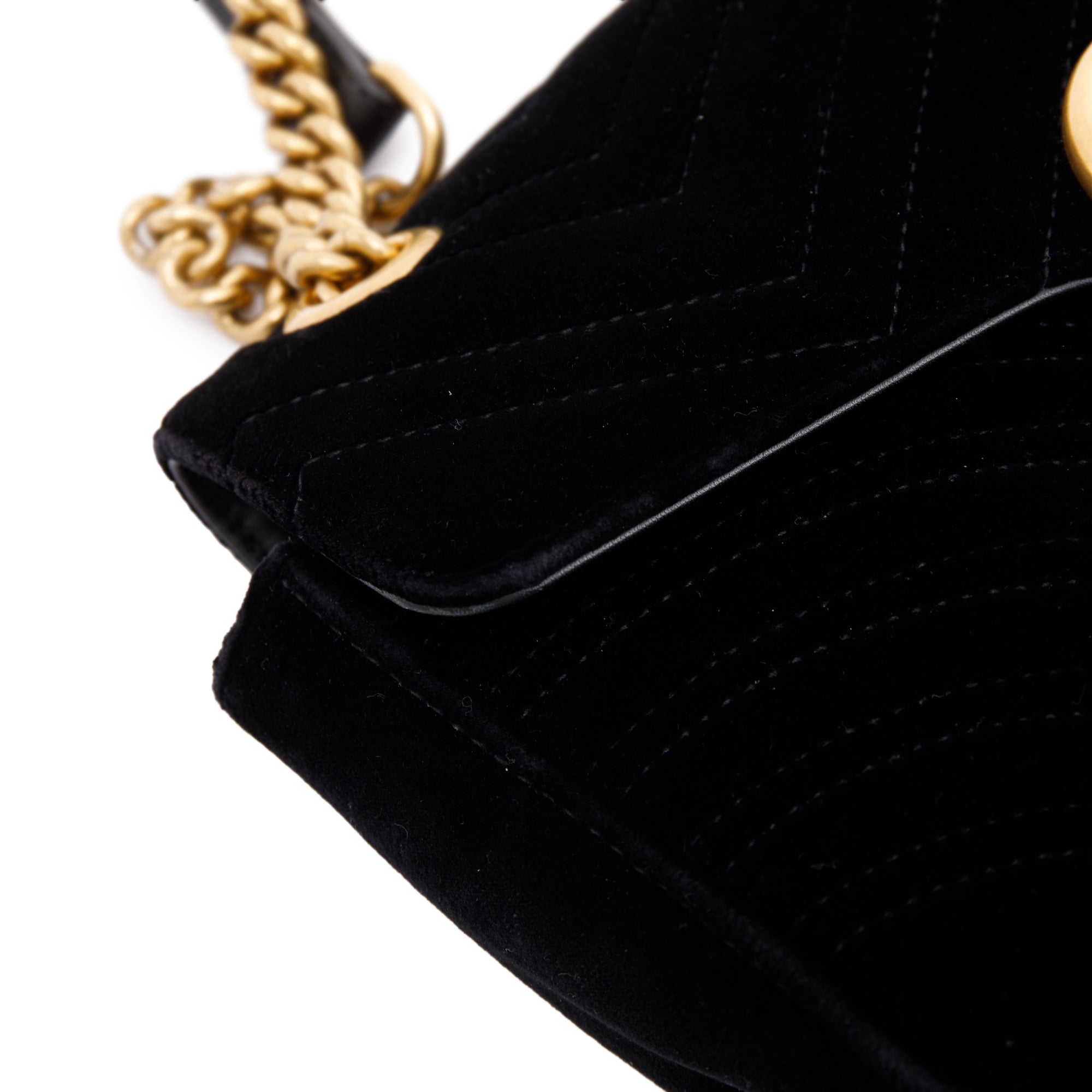 Gucci Velvet Matelasse GG Marmont Small Shoulder Bag