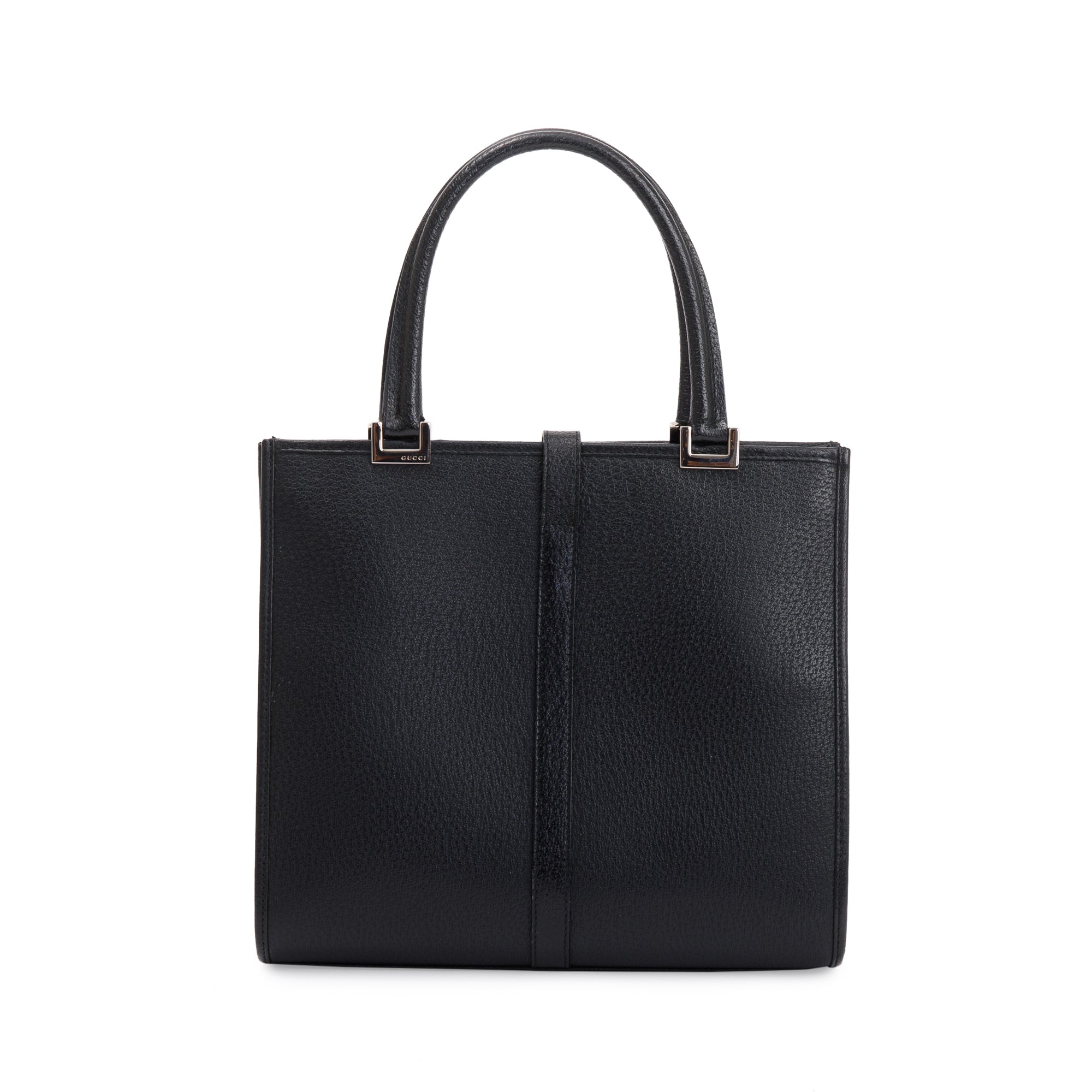 Gucci Vintage Black Calfskin Leather Jackie Small Tote Bag