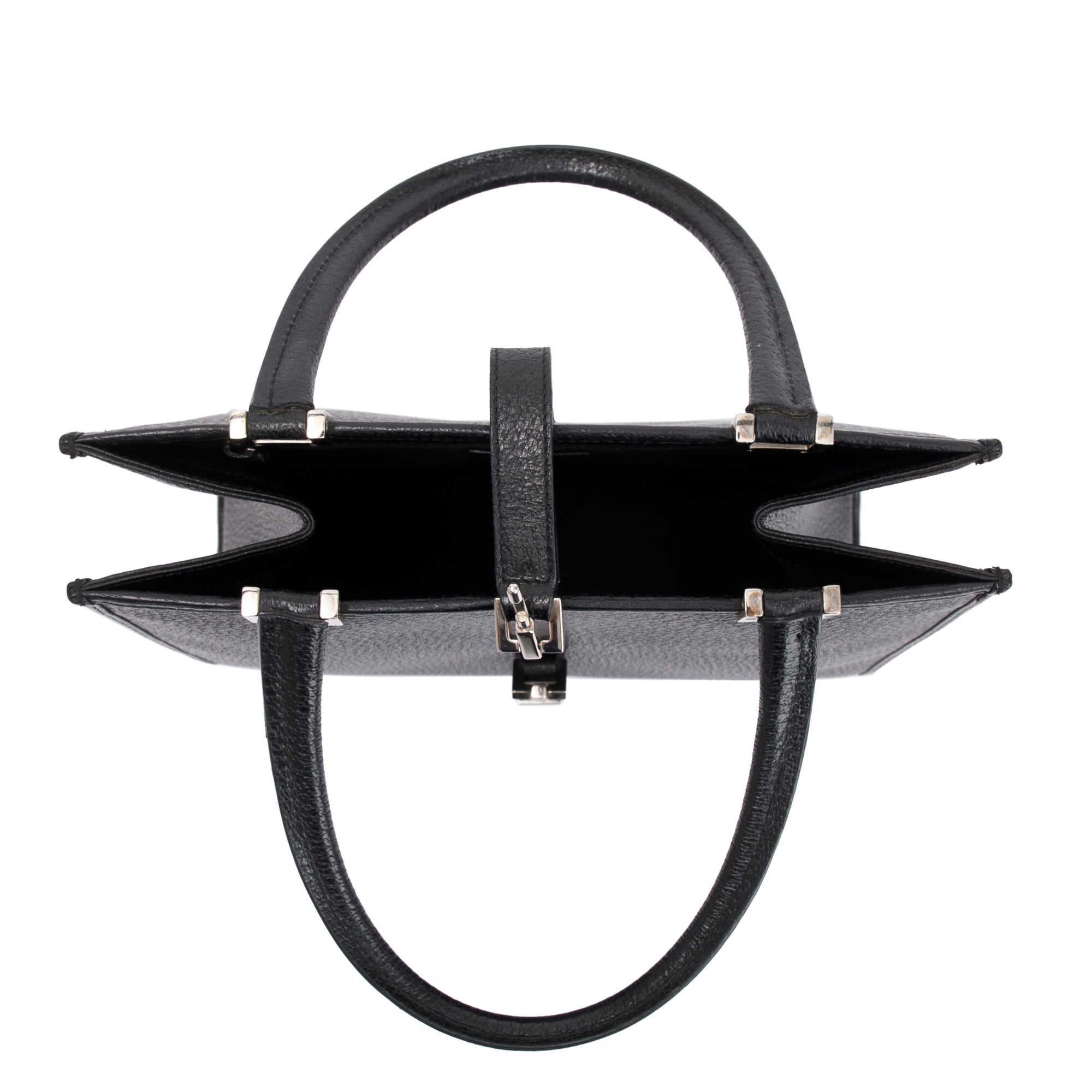 Gucci Vintage Black Calfskin Leather Jackie Small Tote Bag