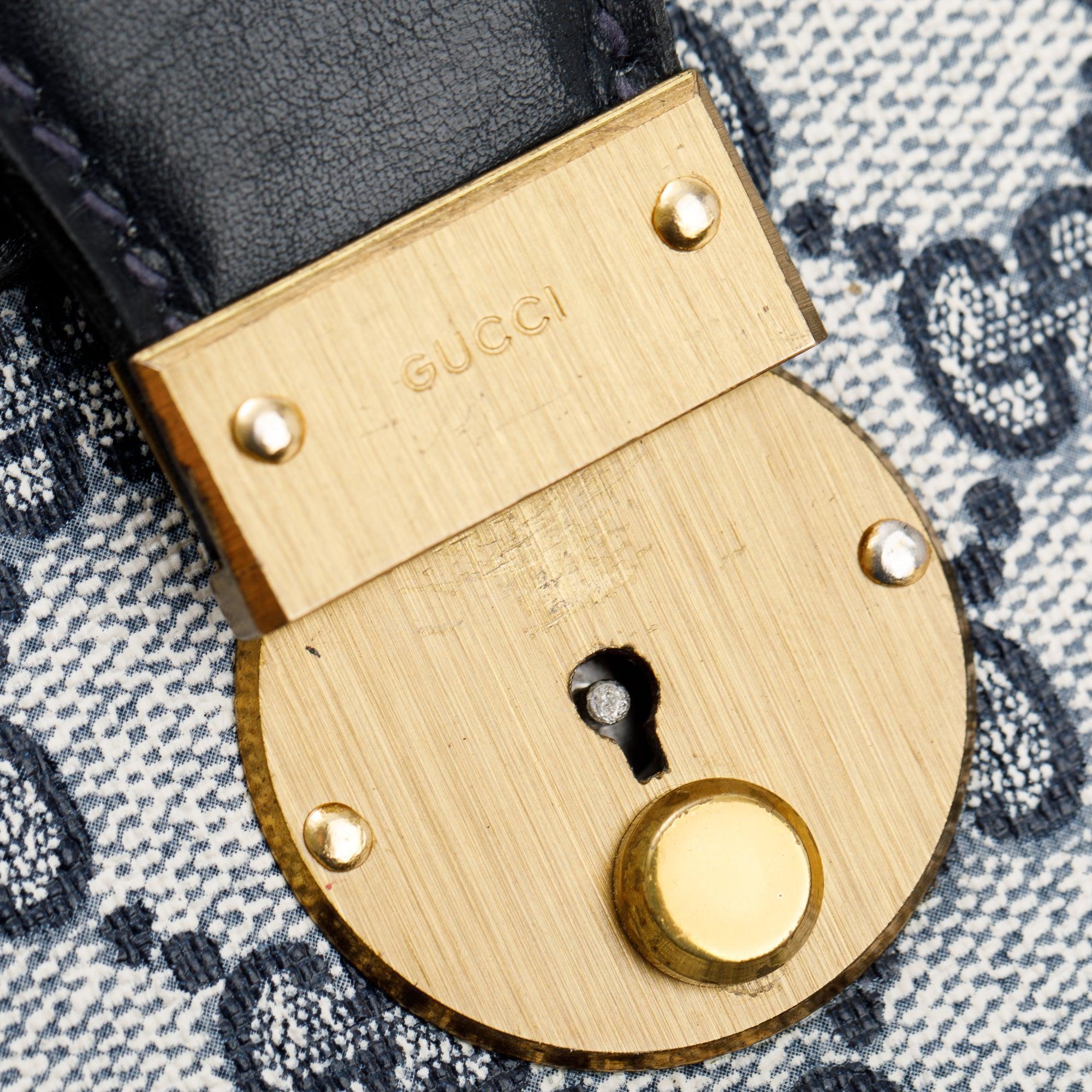 Gucci Vintage Blue GG Supreme Canvas Vanity Train Case