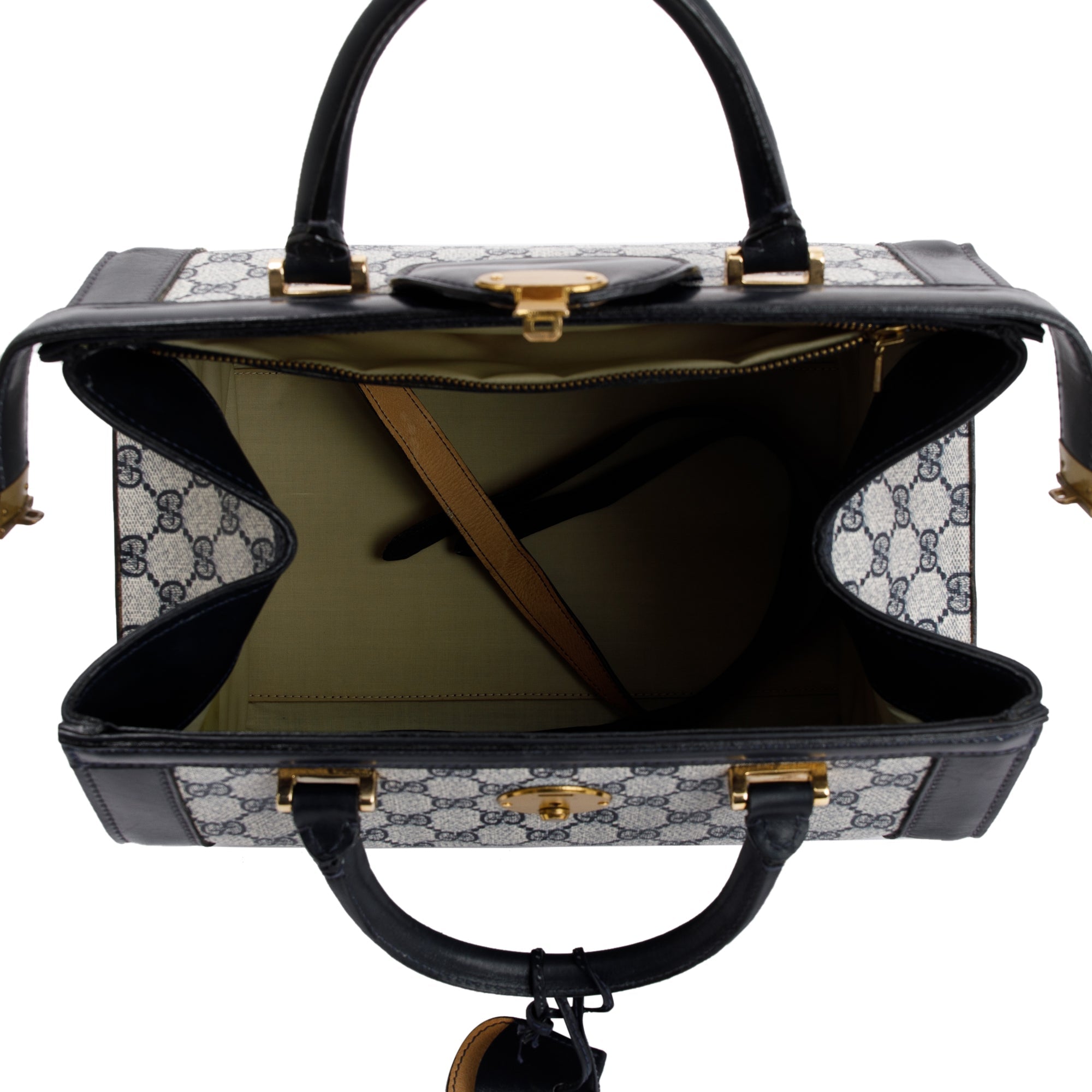 Gucci Vintage Blue GG Supreme Canvas Vanity Train Case