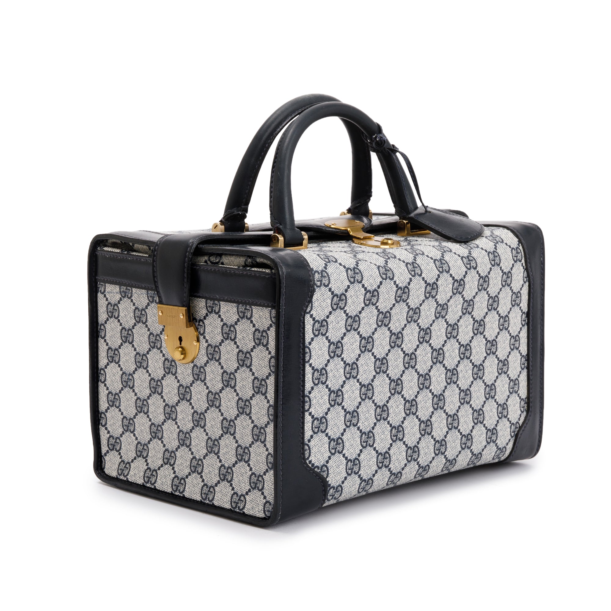 Gucci Vintage Blue GG Supreme Canvas Vanity Train Case