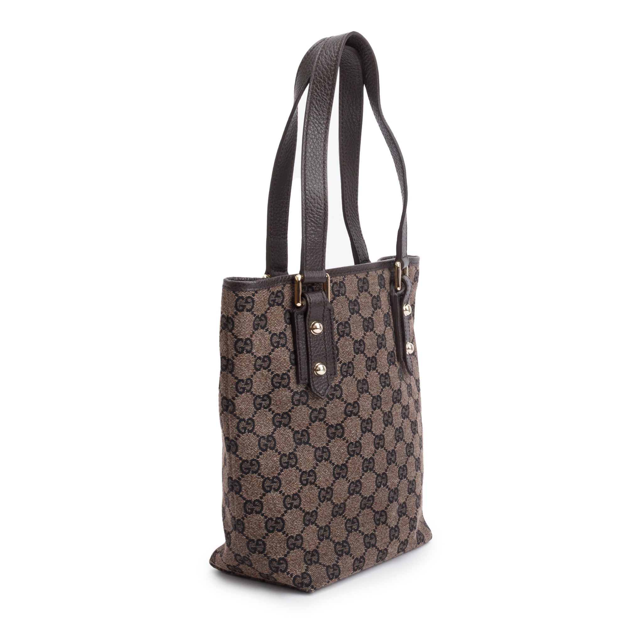 Gucci Vintage Brown GG Canvas Small Tote