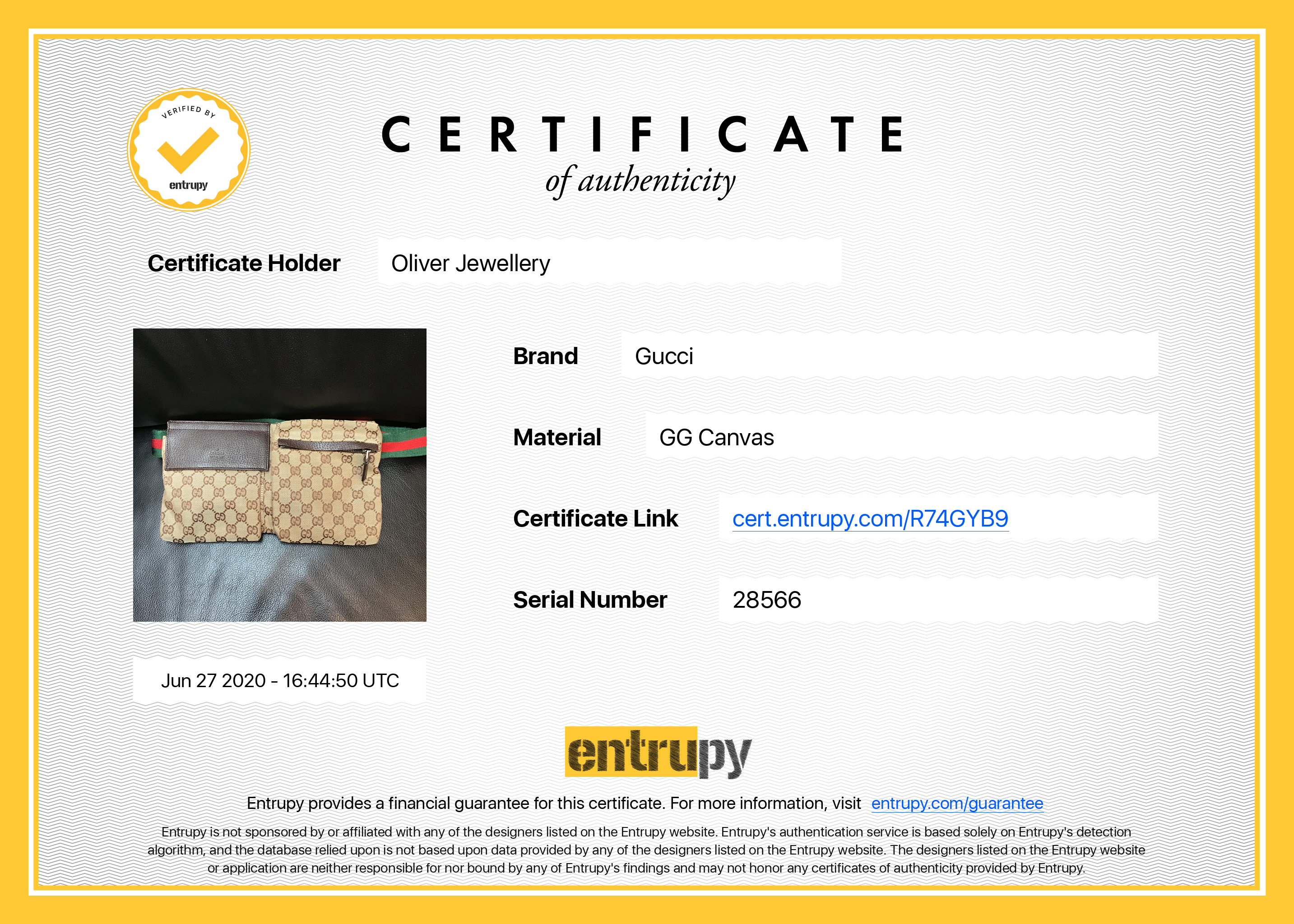 Gucci Vintage GG Canvas Belt Bag