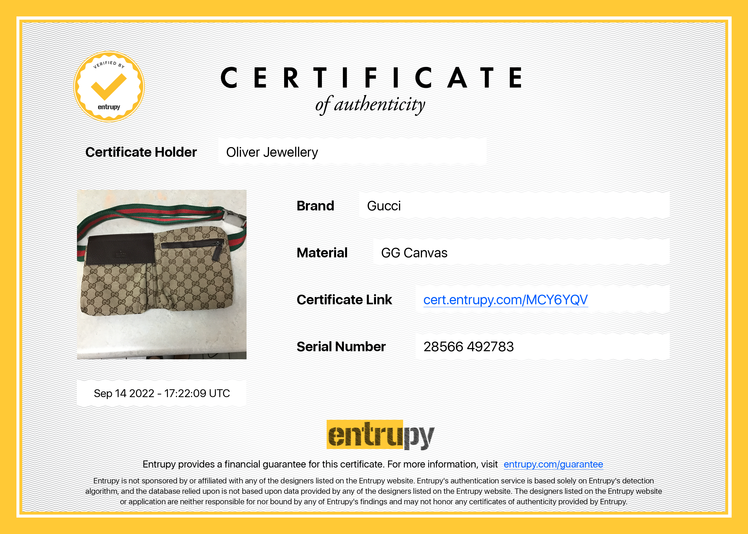 Gucci Vintage GG Canvas Double Belt Bag