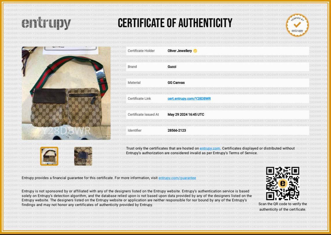 Gucci Vintage GG Canvas Double Pocket Belt Bag